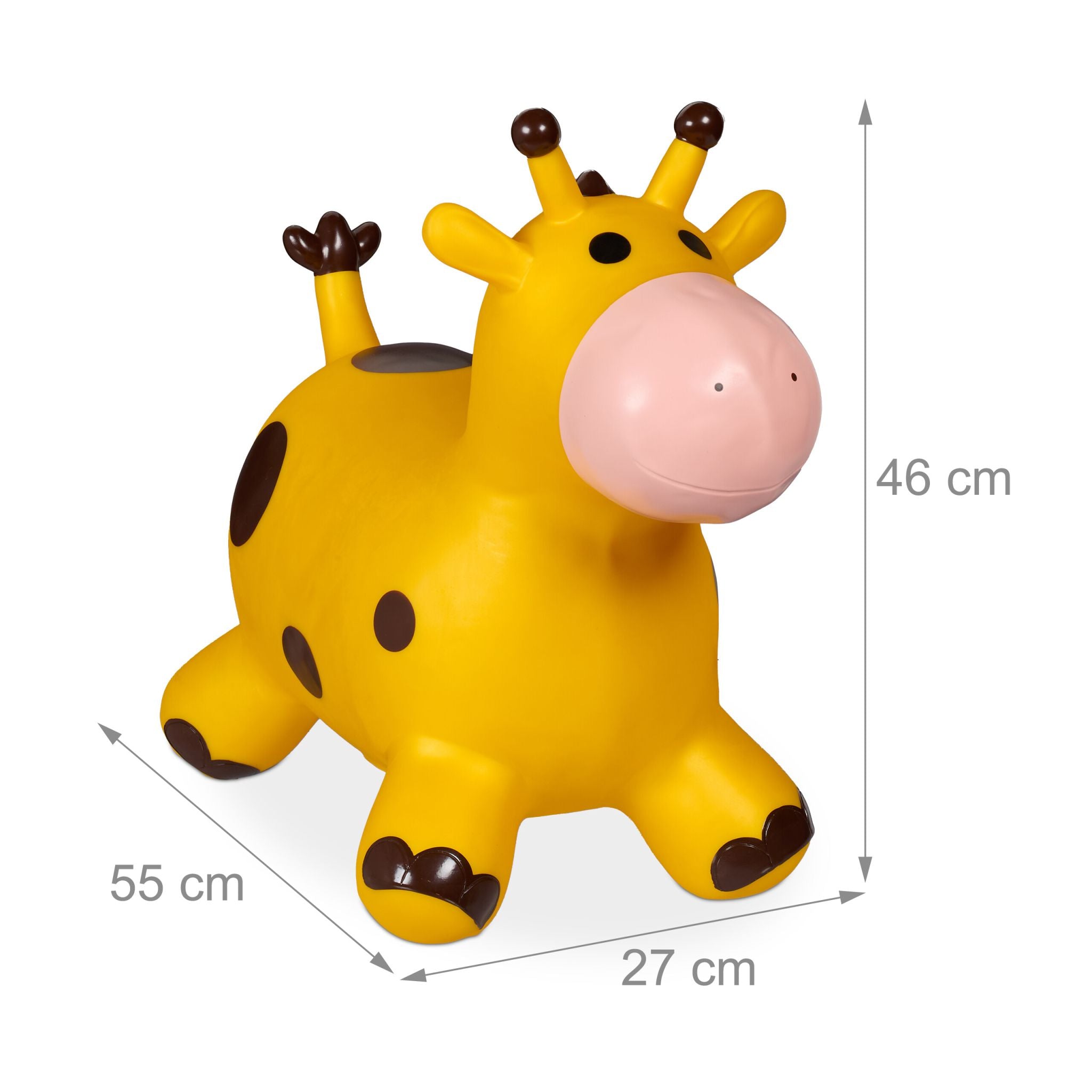 Hüpftier Giraffe Dunkelbraun-Gelb-Rosa von Relaxdays