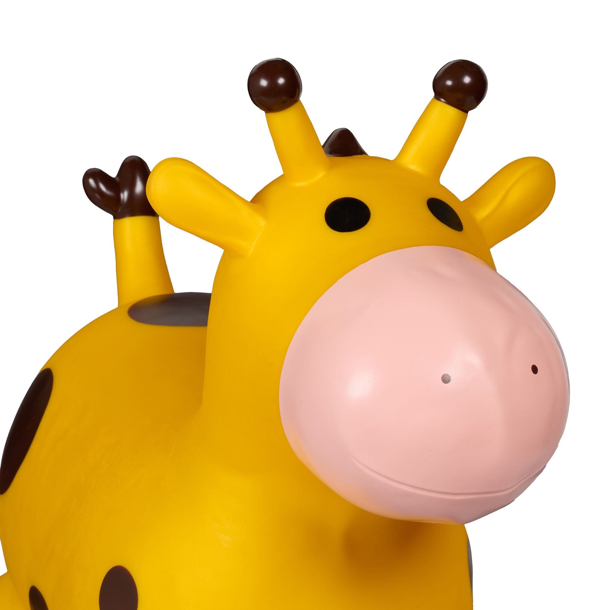 Hüpftier Giraffe Dunkelbraun-Gelb-Rosa von Relaxdays