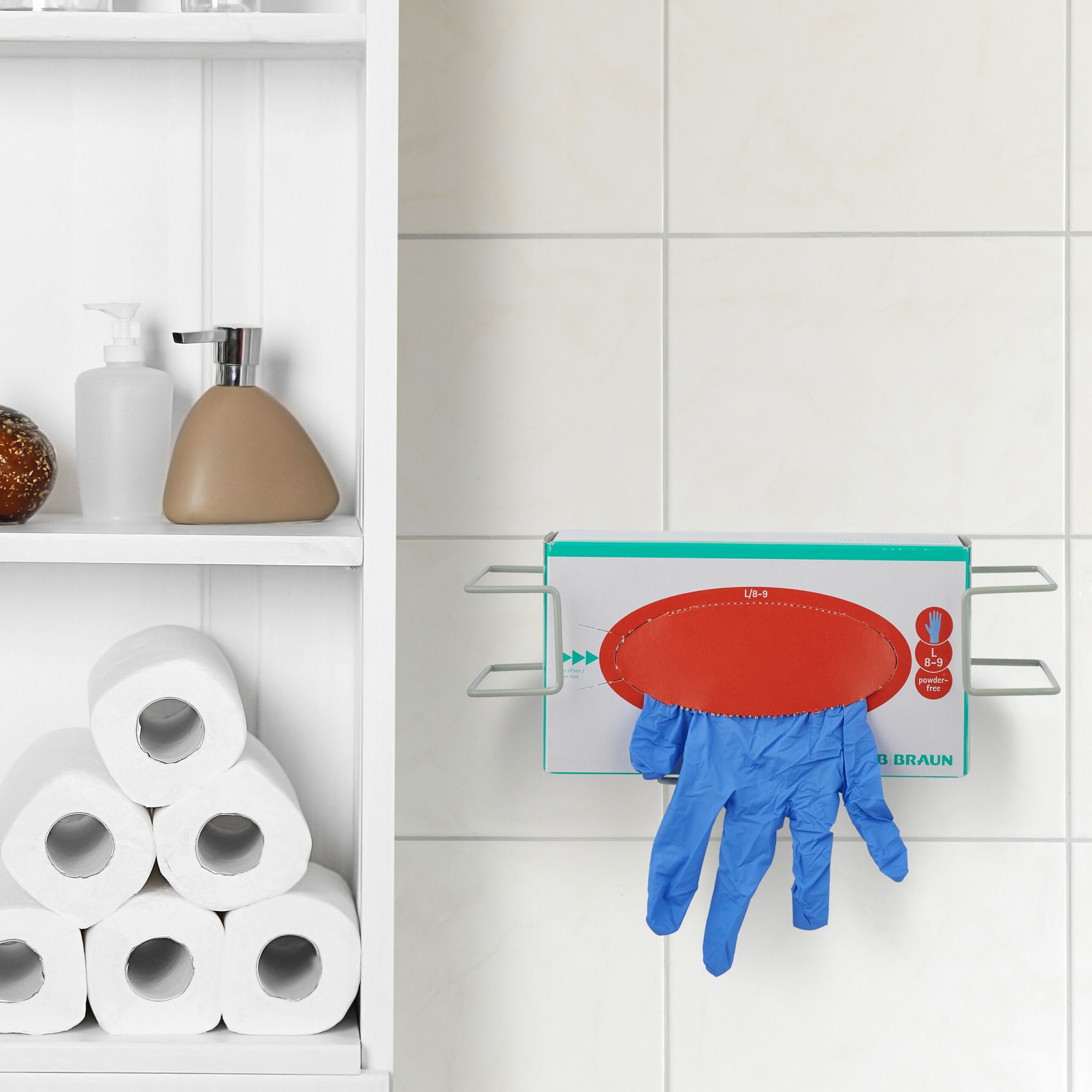Handschuhspender 2er-Set Grau von Relaxdays
