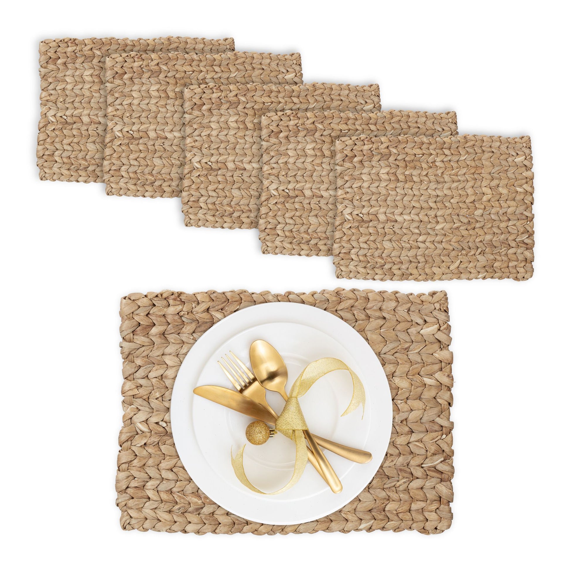 Eckiges Tischset 6er-Set Hellbraun von Relaxdays
