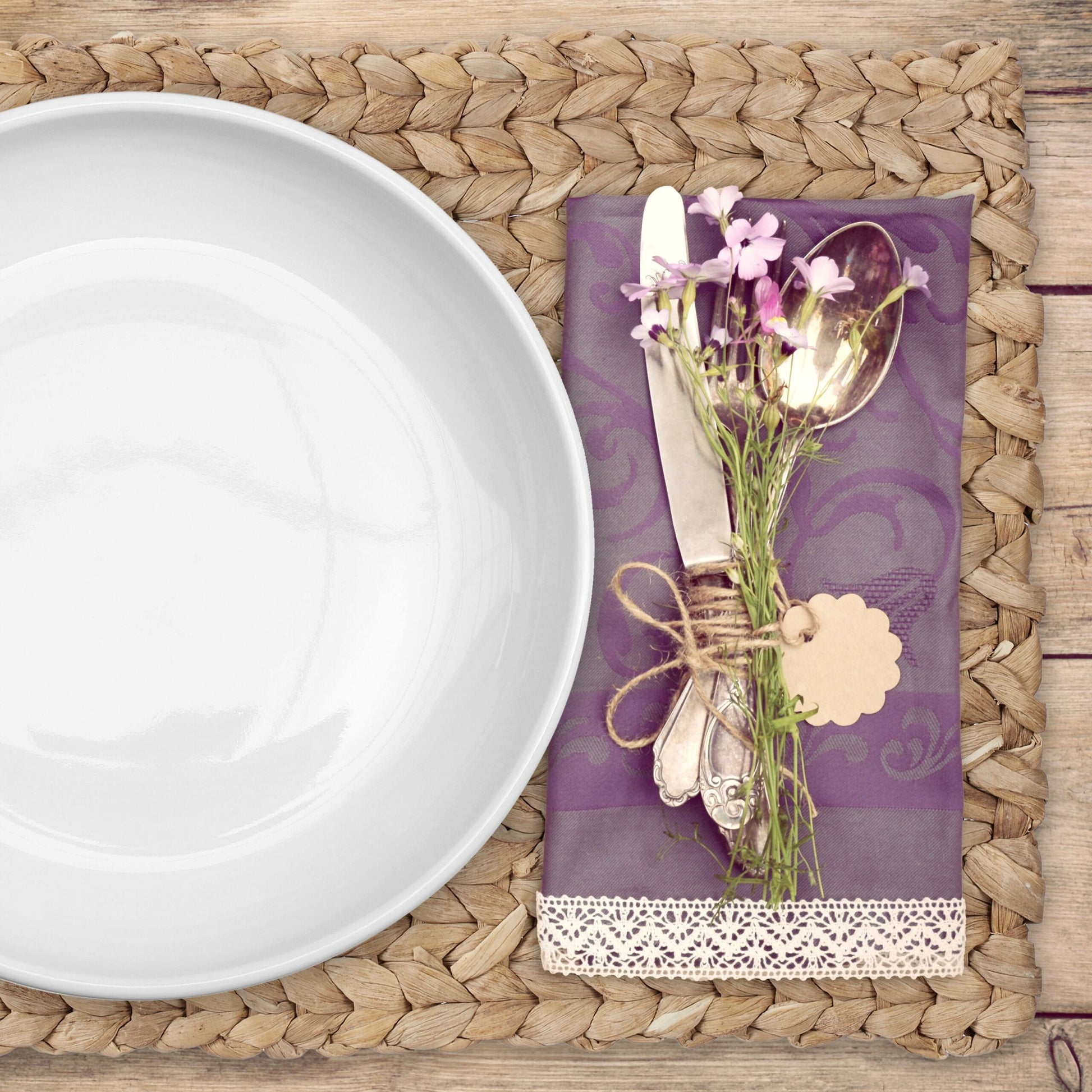 Eckiges Tischset 6er-Set Hellbraun von Relaxdays