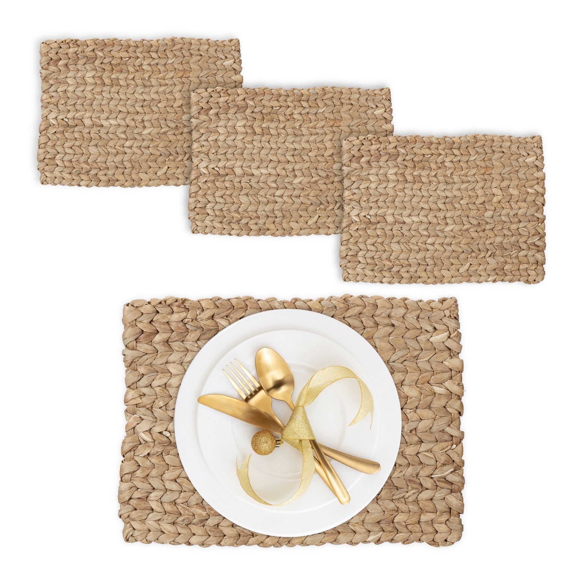 Eckige Tischsets 4er-Set Hellbraun von Relaxdays