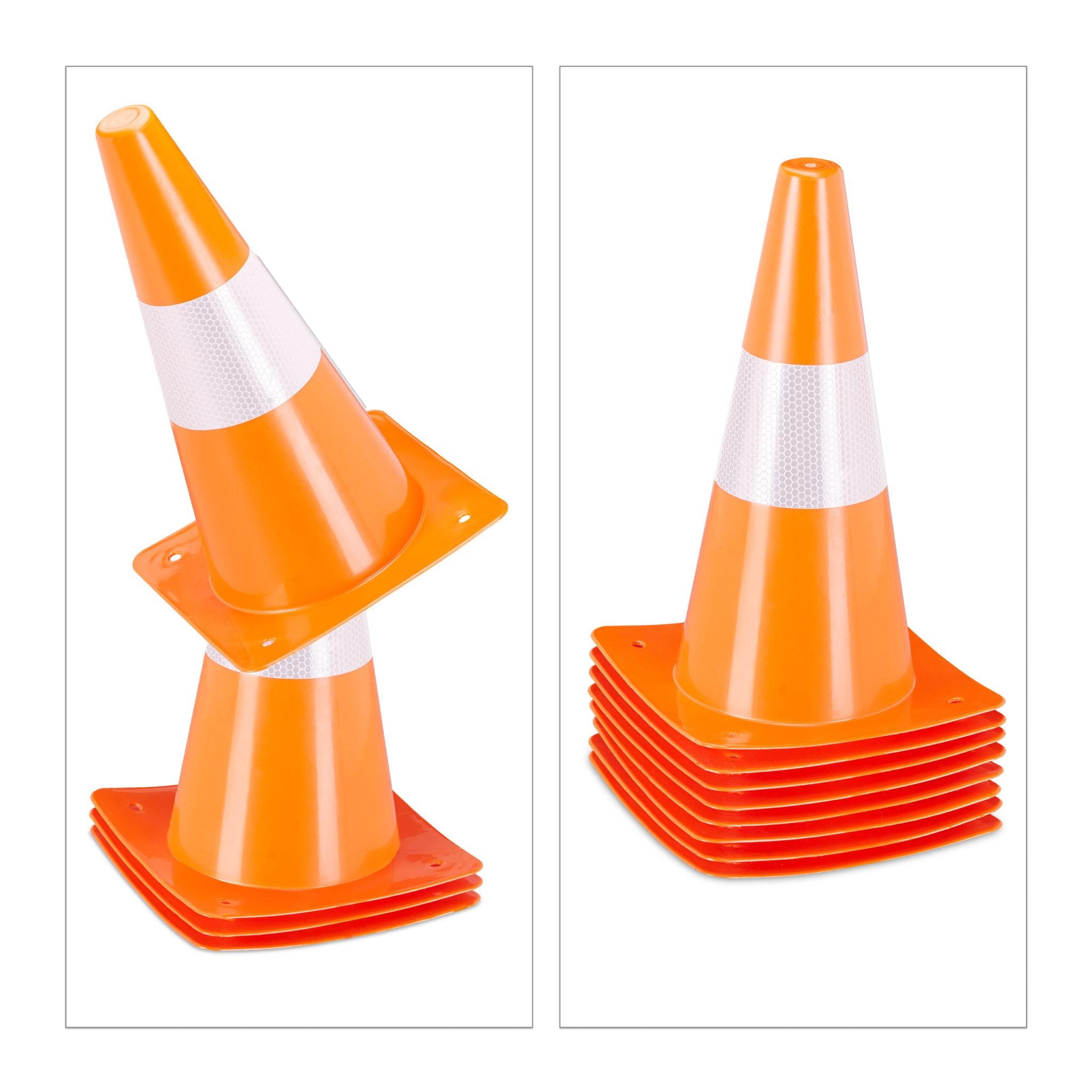 Pylonen 12er-Set Weiss-Orange von Relaxdays