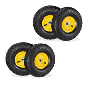 Sackkarrenrad 4er-Set 4.10 3.50-4 Gelb-Schwarz von Relaxdays