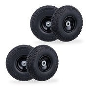 Sackkarrenrad PU 4er-Set Schwarz von Relaxdays
