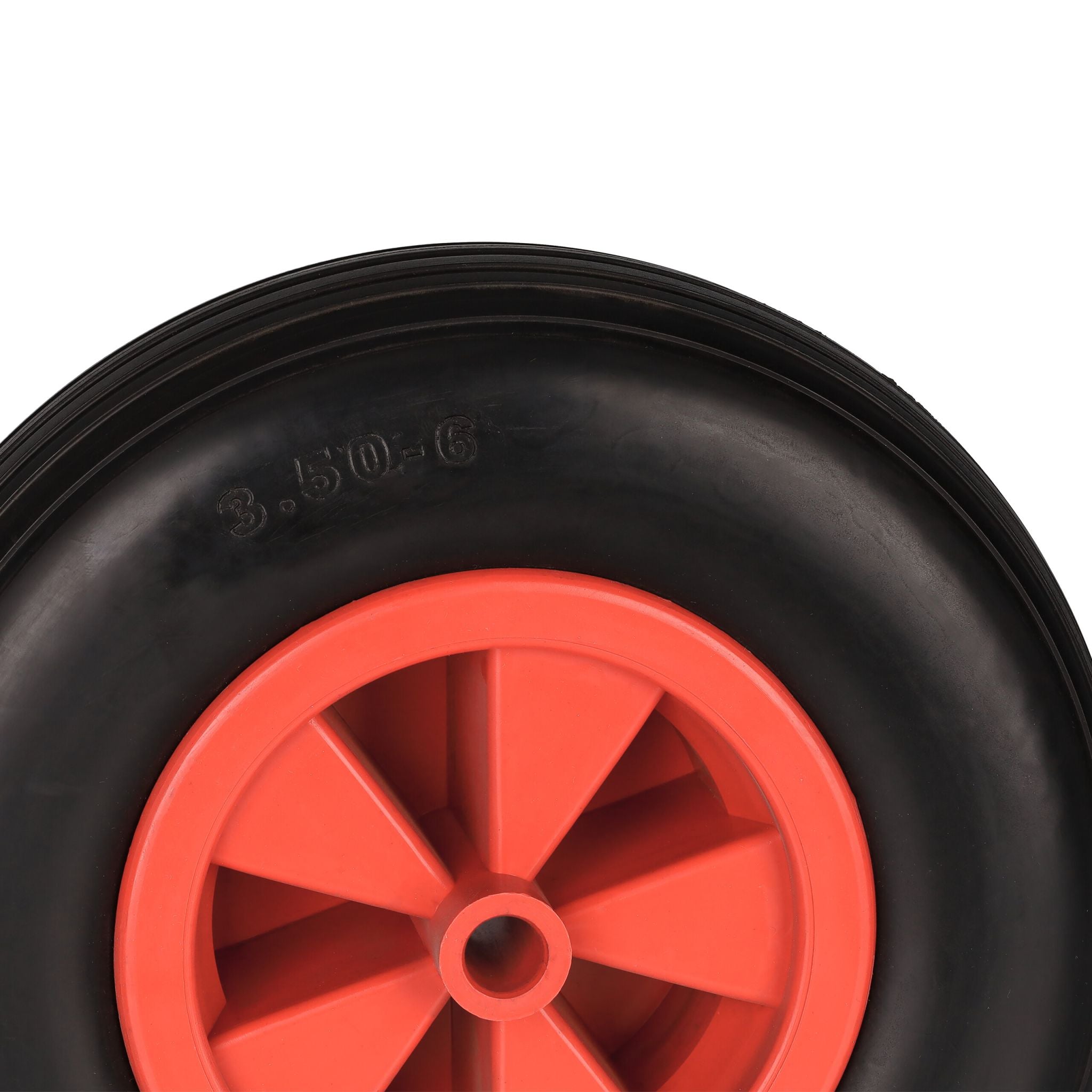 Schubkarrenrad 3.50-6 2er-Set Rot-Schwarz von Relaxdays