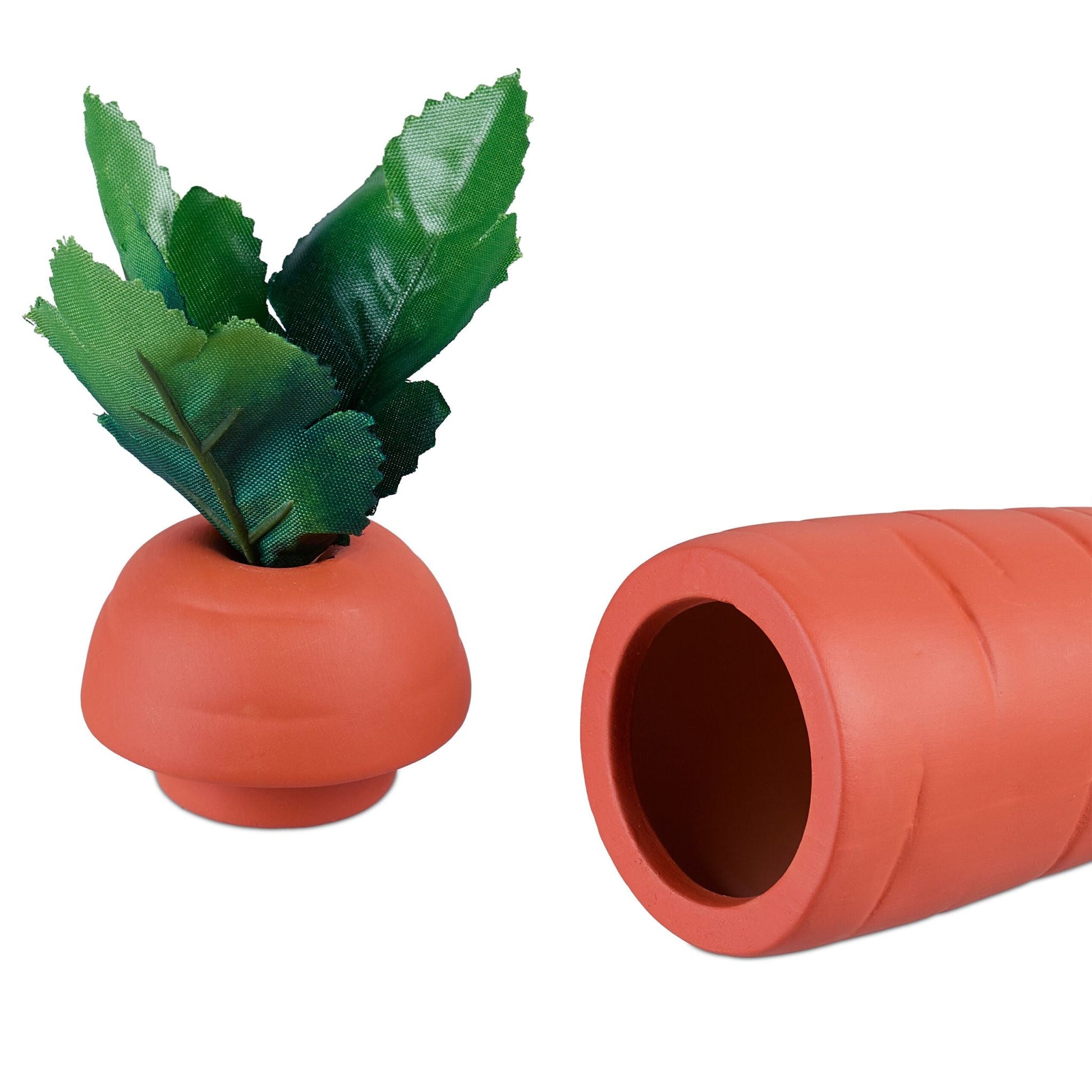 Tonkegel Karotte 4er-Set Dunkelgrün-Hellbraun-Orange von Relaxdays