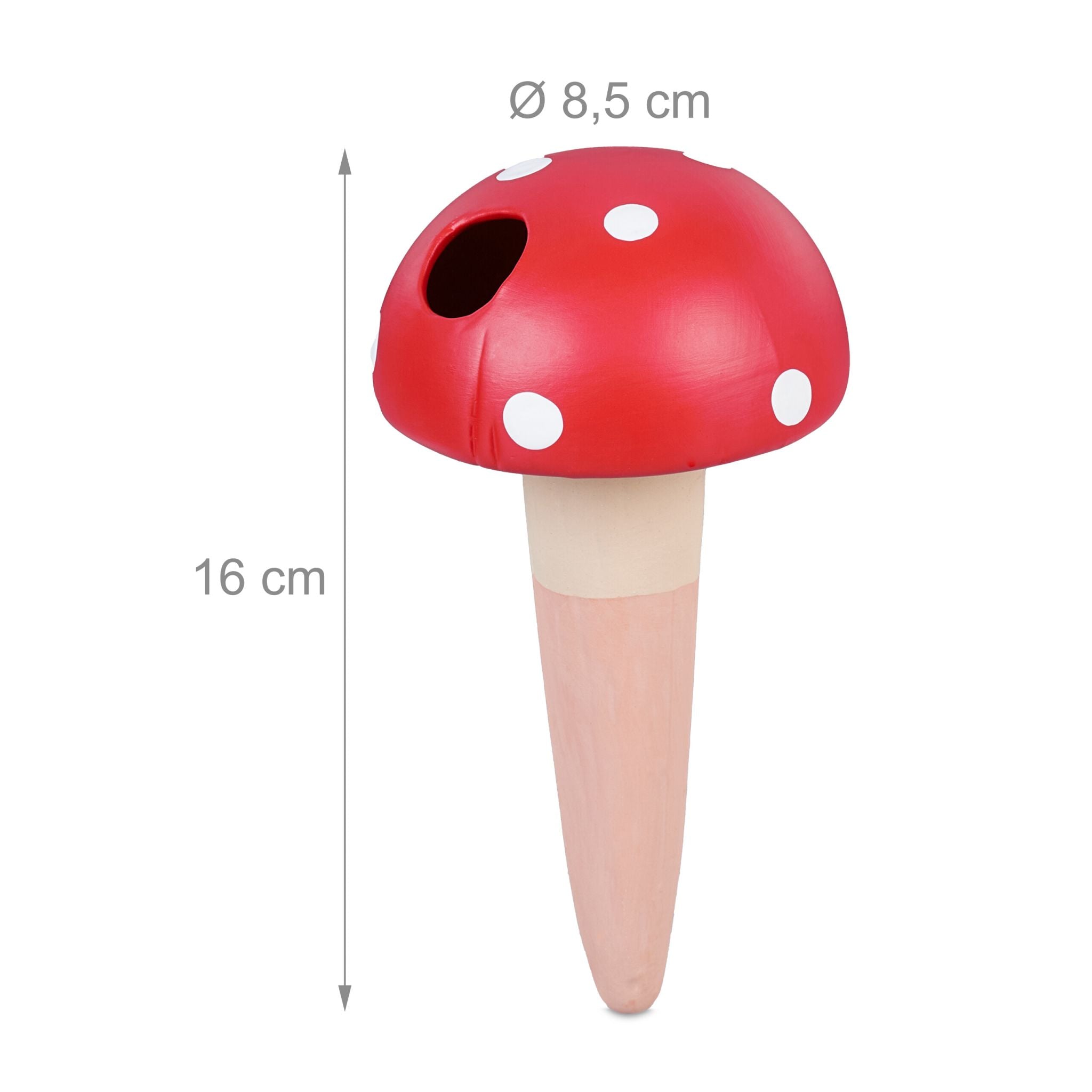 Tonkegel Pilz-Design 4er-Set Dunkelgrün-Hellbraun-Rot