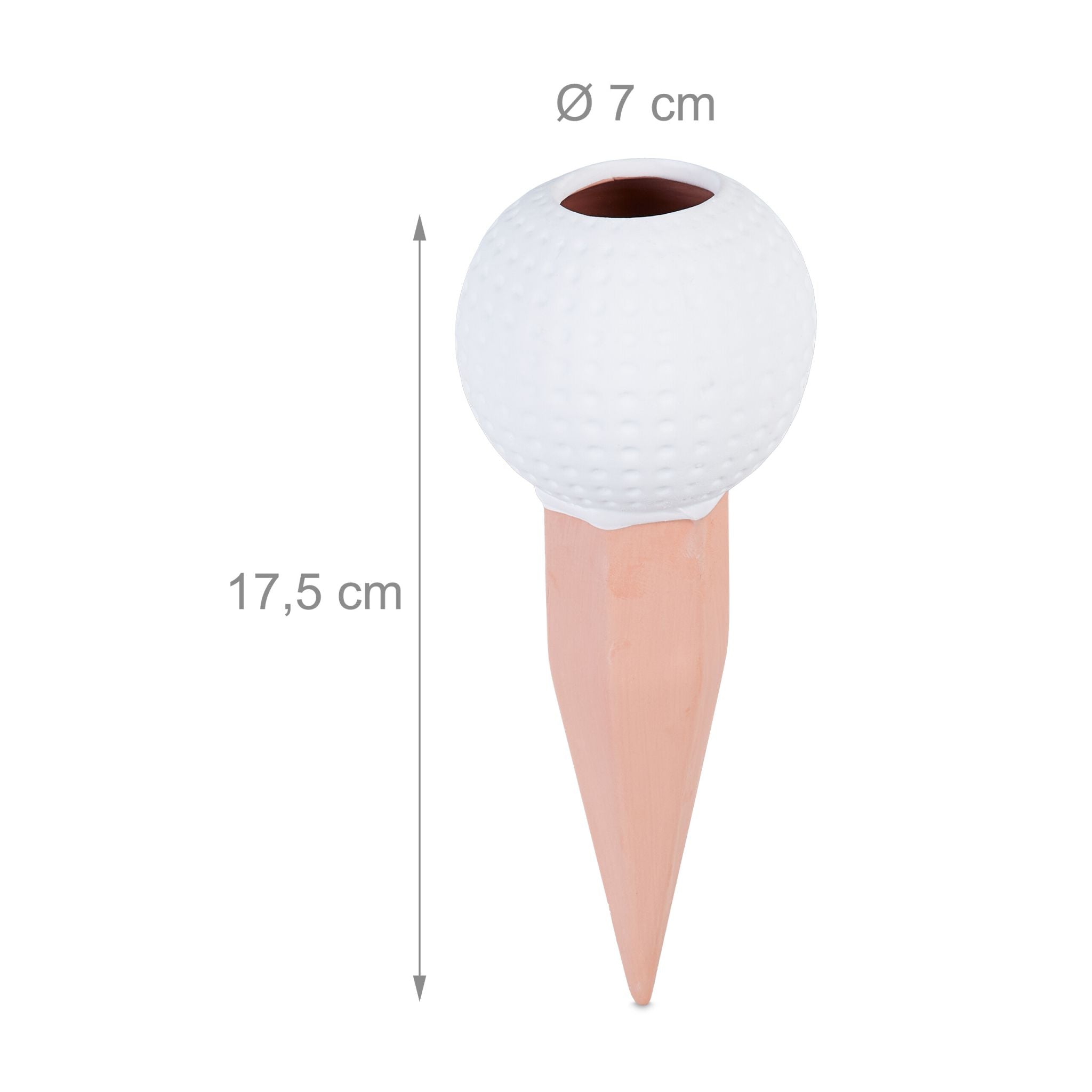 Tonkegel Golfball 4er-Set Weiss-Hellbraun
