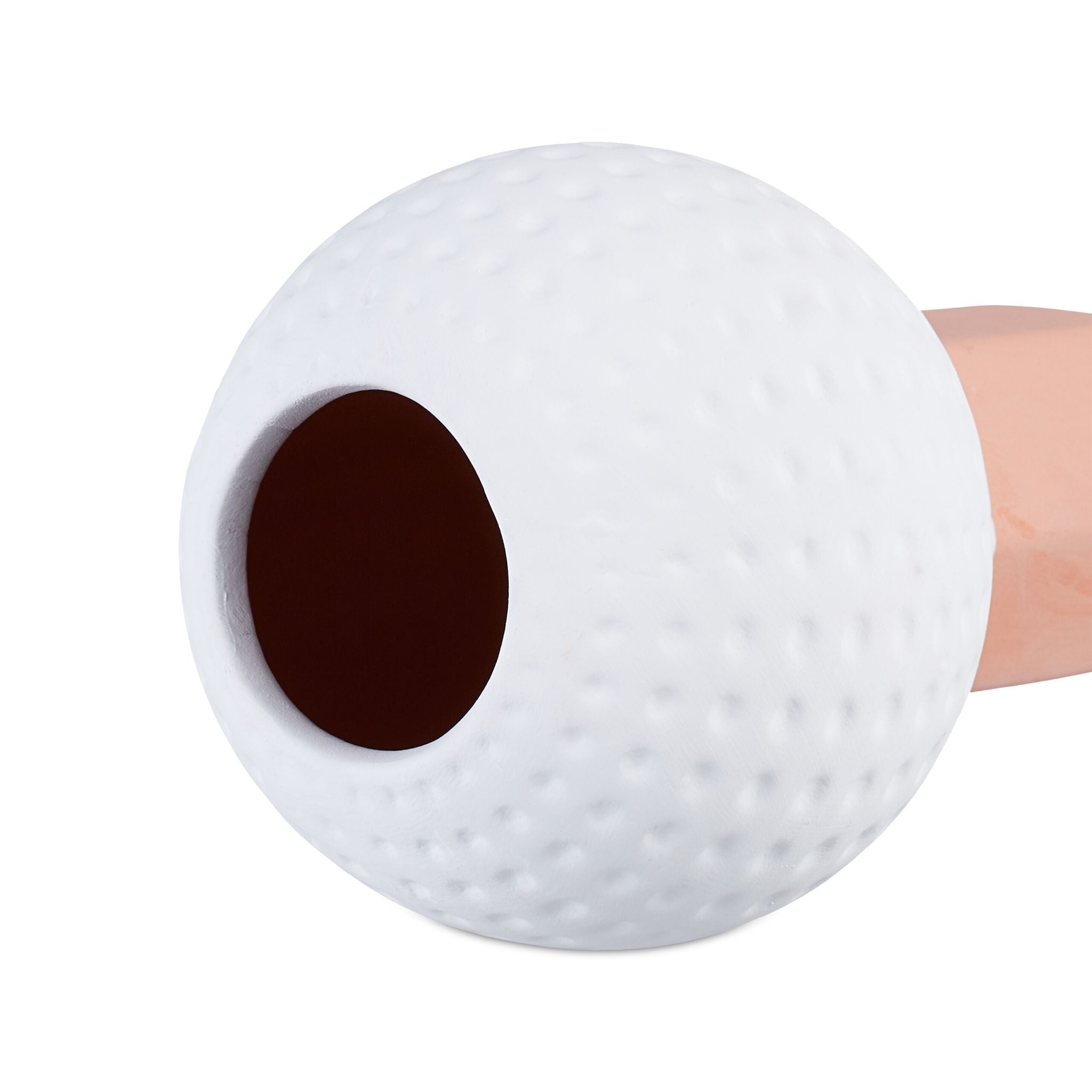 Tonkegel Golfball 4er-Set Weiss-Hellbraun