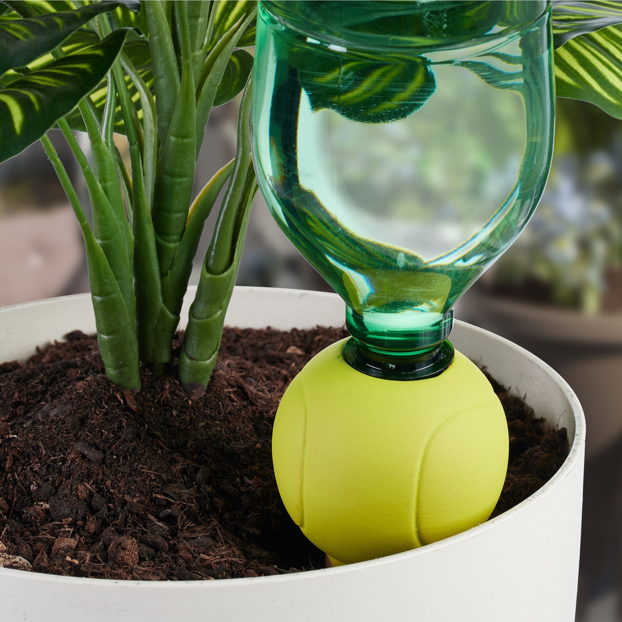 Tonkegel Tennisball 4er-Set Gelb-Hellbraun