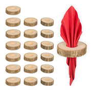 Serviettenringe Holz 20er-Set Hellbraun von Relaxdays