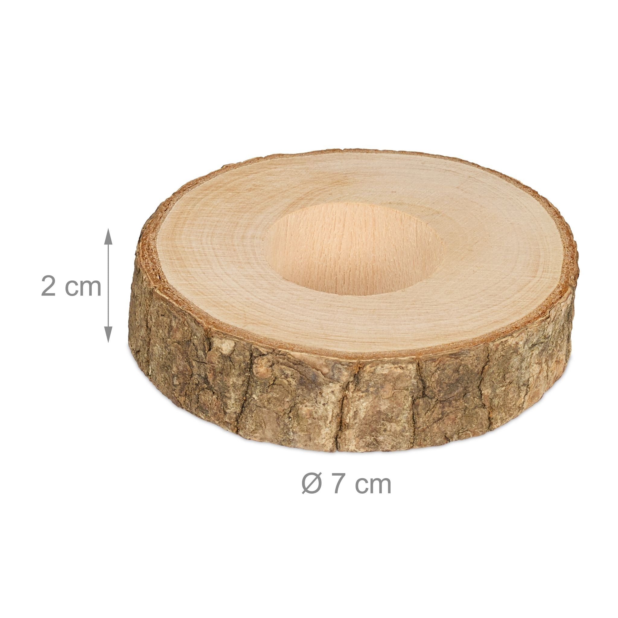 Serviettenringe Holz 20er-Set Hellbraun von Relaxdays