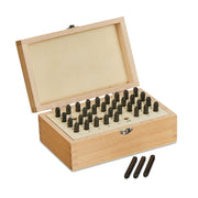 Schlagbuchstaben Set 3mm Hellbraun-Schwarz von Relaxdays