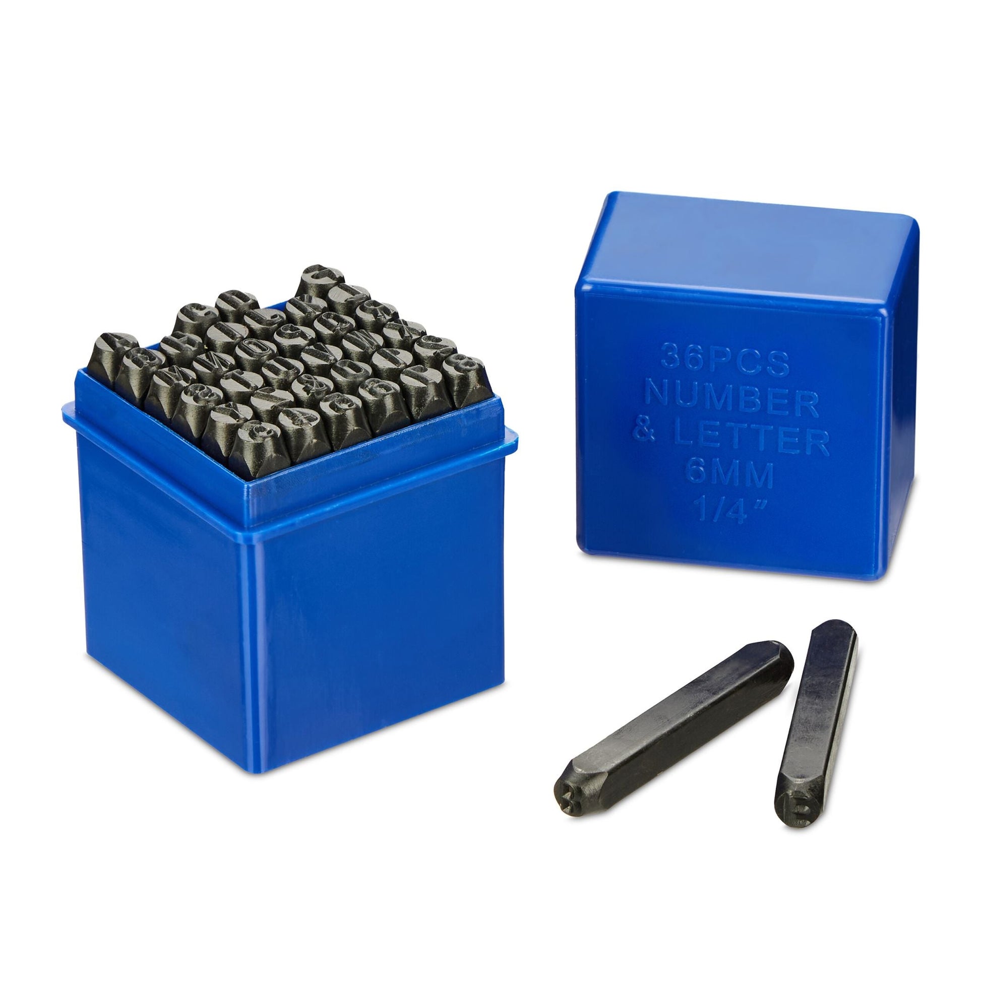 Schlagbuchstaben Set 6mm Dunkelblau-Schwarz von Relaxdays