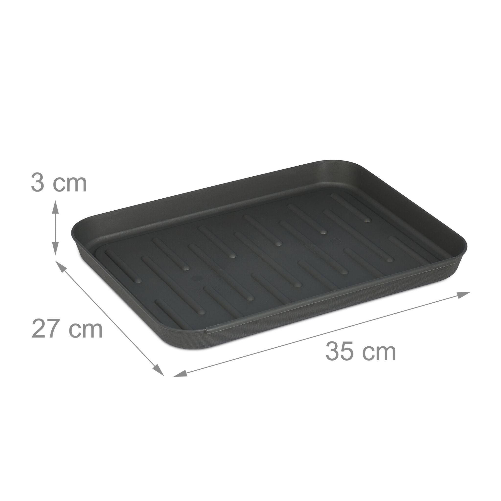 Schuhabtropfschale 4er-Set Schwarz von Relaxdays