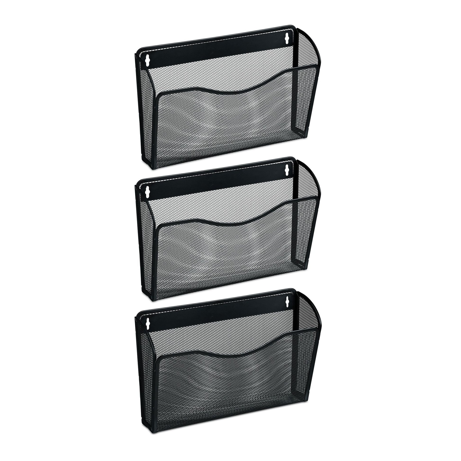 Zeitschriftenhalter Wand 3er-Set Schwarz von Relaxdays