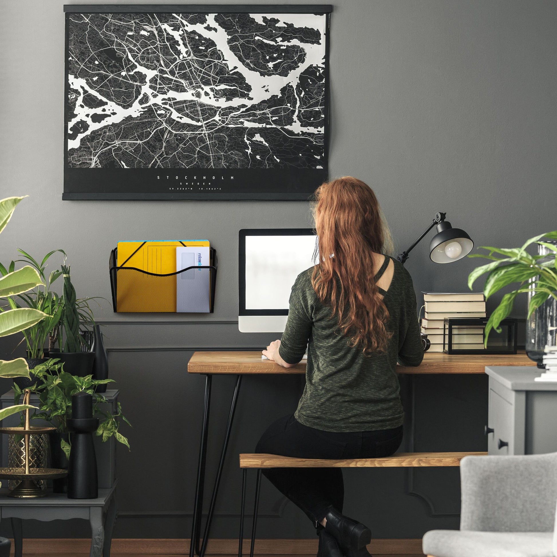 Zeitschriftenhalter Wand 3er-Set Schwarz von Relaxdays
