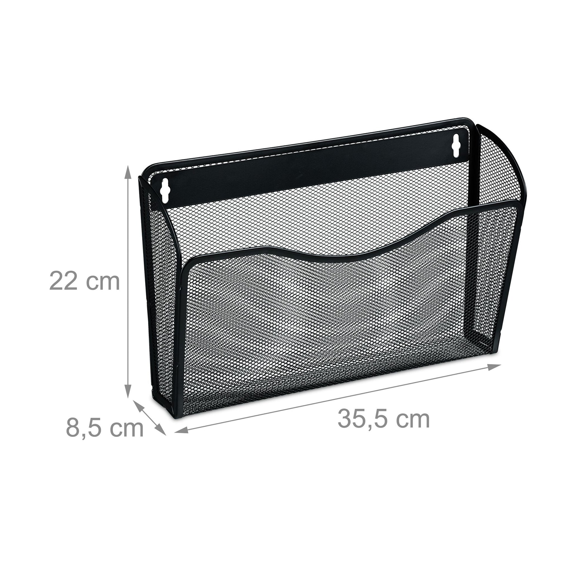 Zeitschriftenhalter Wand 3er-Set Schwarz von Relaxdays