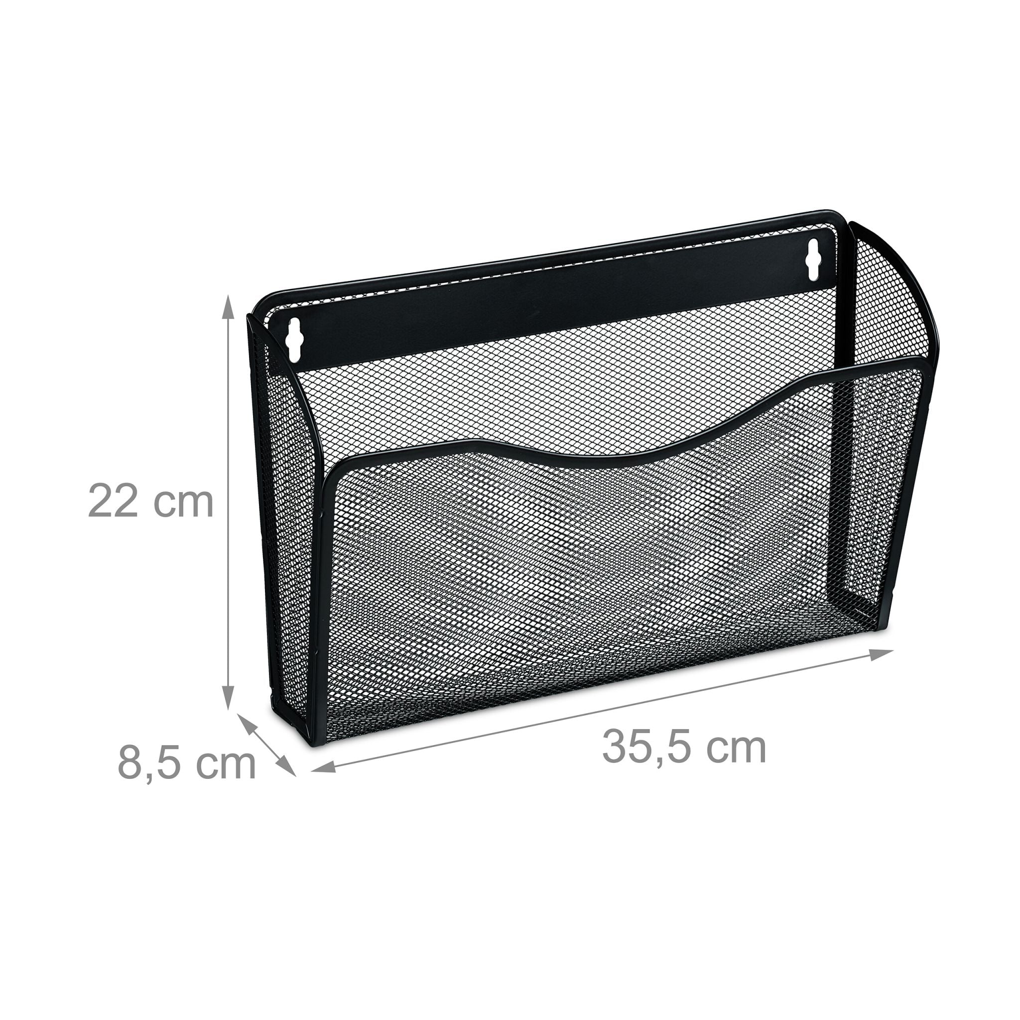Zeitschriftenhalter Wand 3er-Set Schwarz von Relaxdays