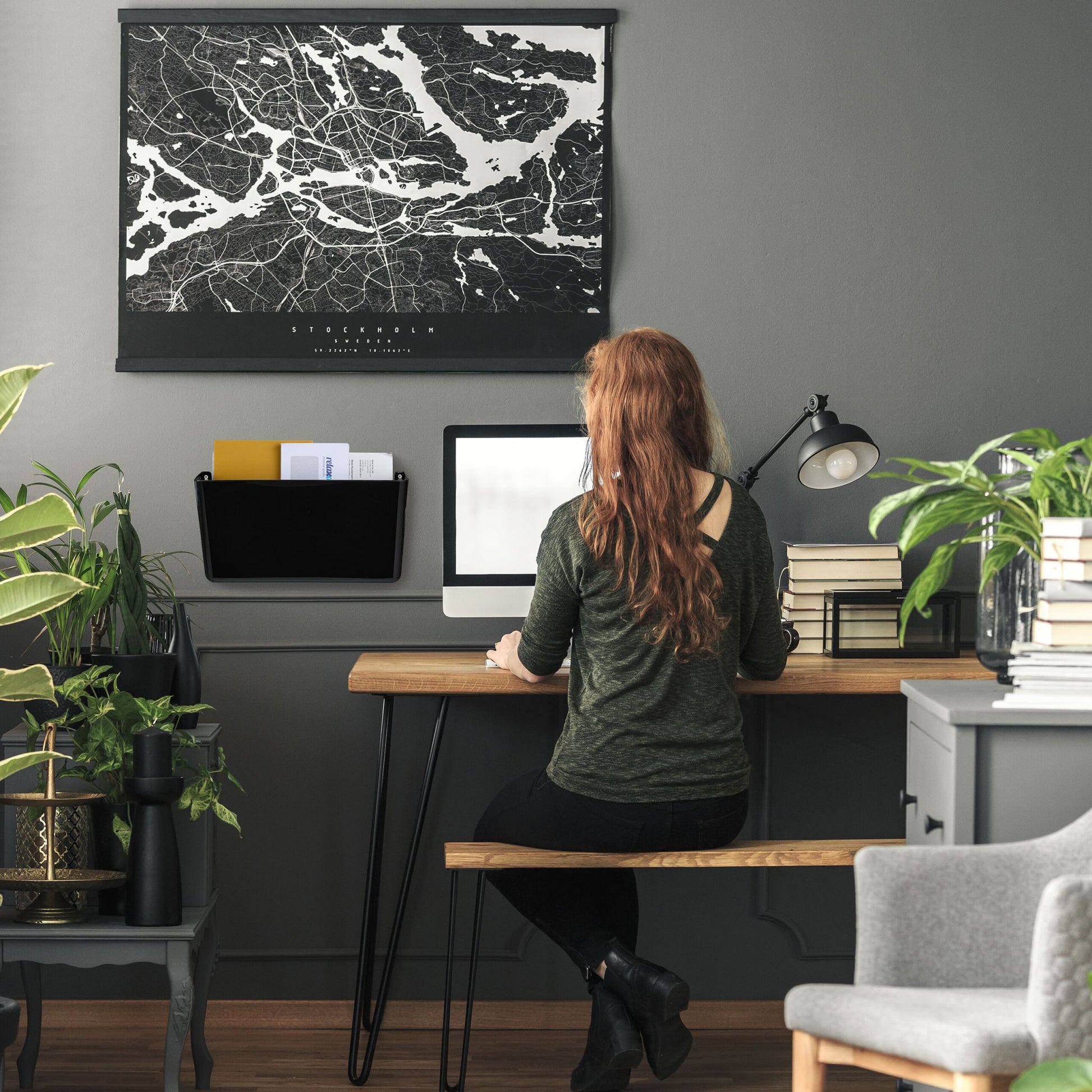 Zeitschriftenhalter Wand 3er-Set Schwarz von Relaxdays