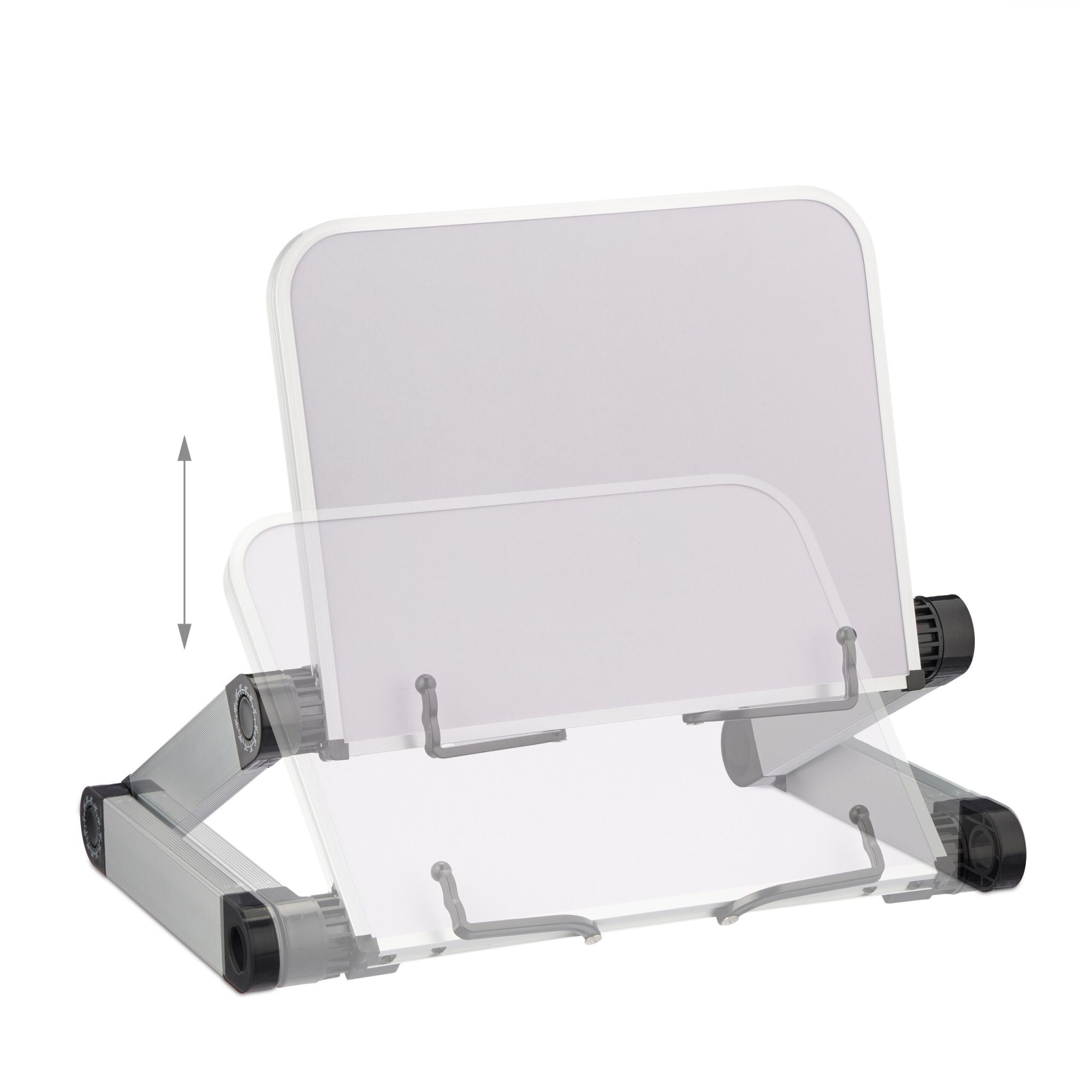 Höhenverstellbarer Buchständer Weiss-Schwarz-Silber von Relaxdays