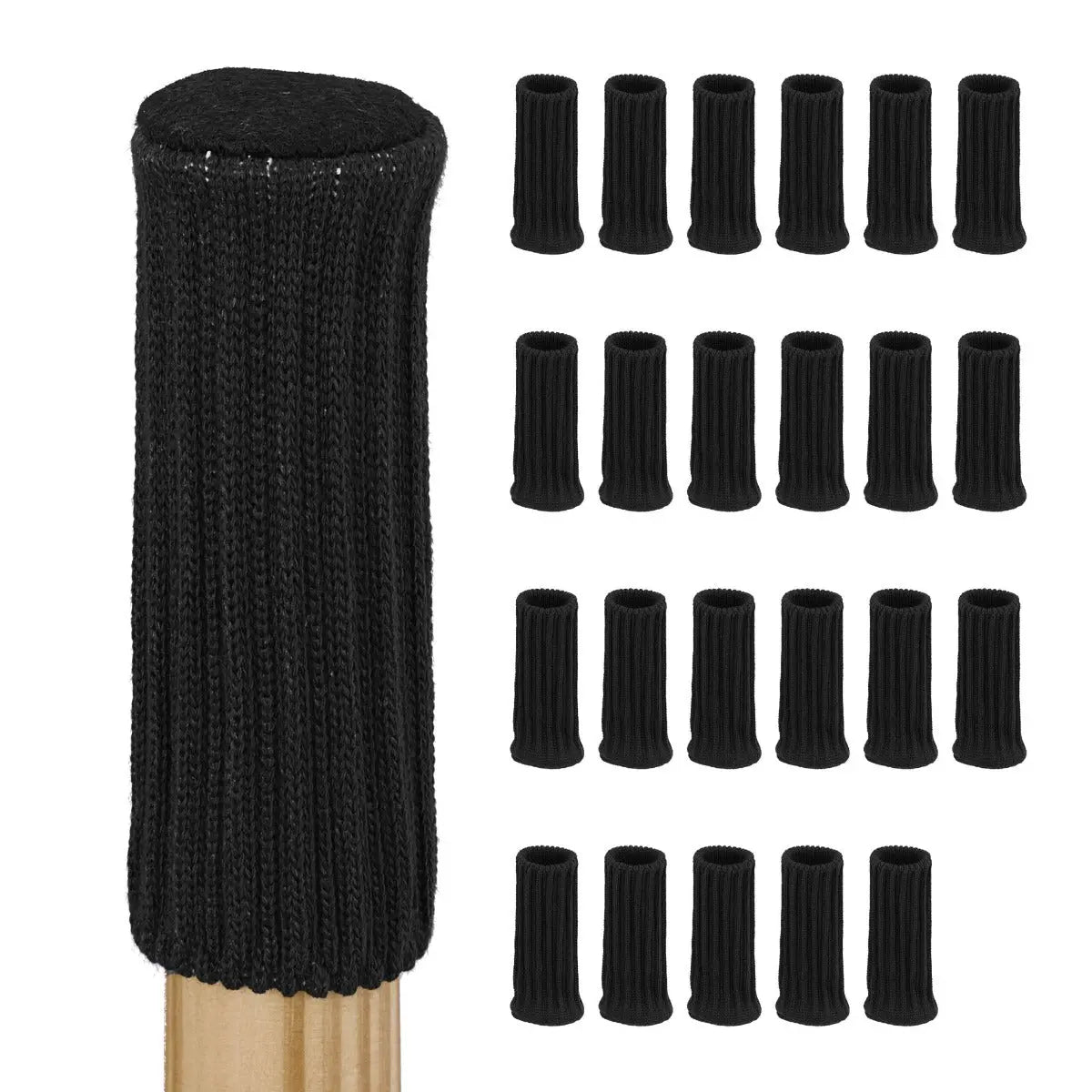 Stuhlbeinsocken 24 Stück Stuhlstrümpfe Schwarz von guteszeug.ch