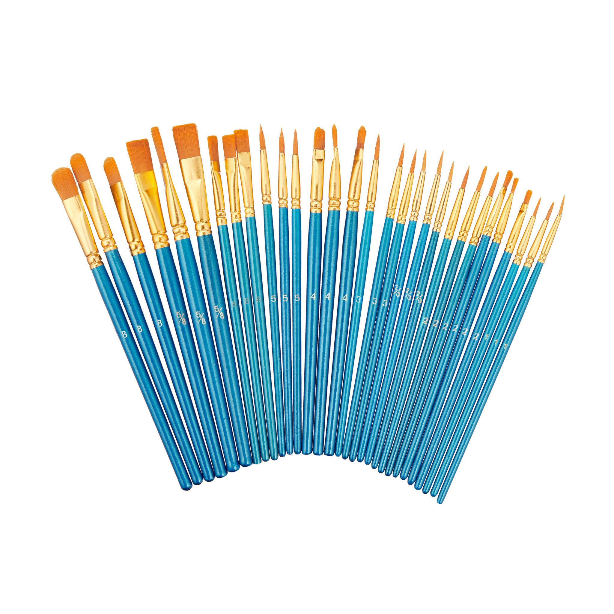 Pinsel 30er-Set Blau-Gold-Orange von Relaxdays