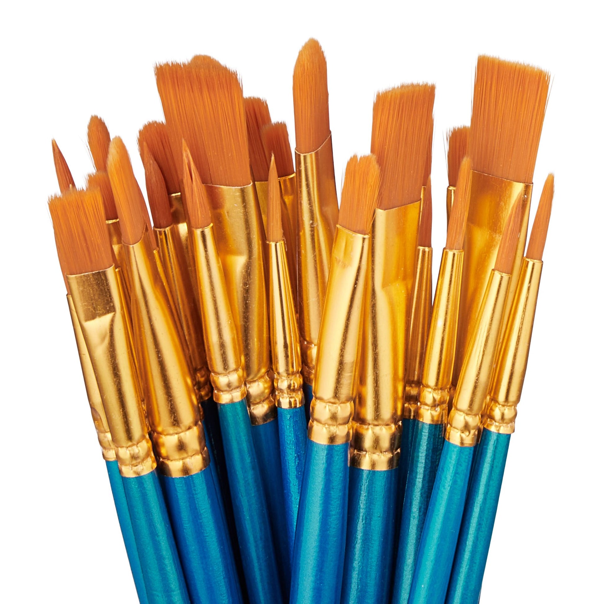 Pinsel 30er-Set Blau-Gold-Orange von Relaxdays