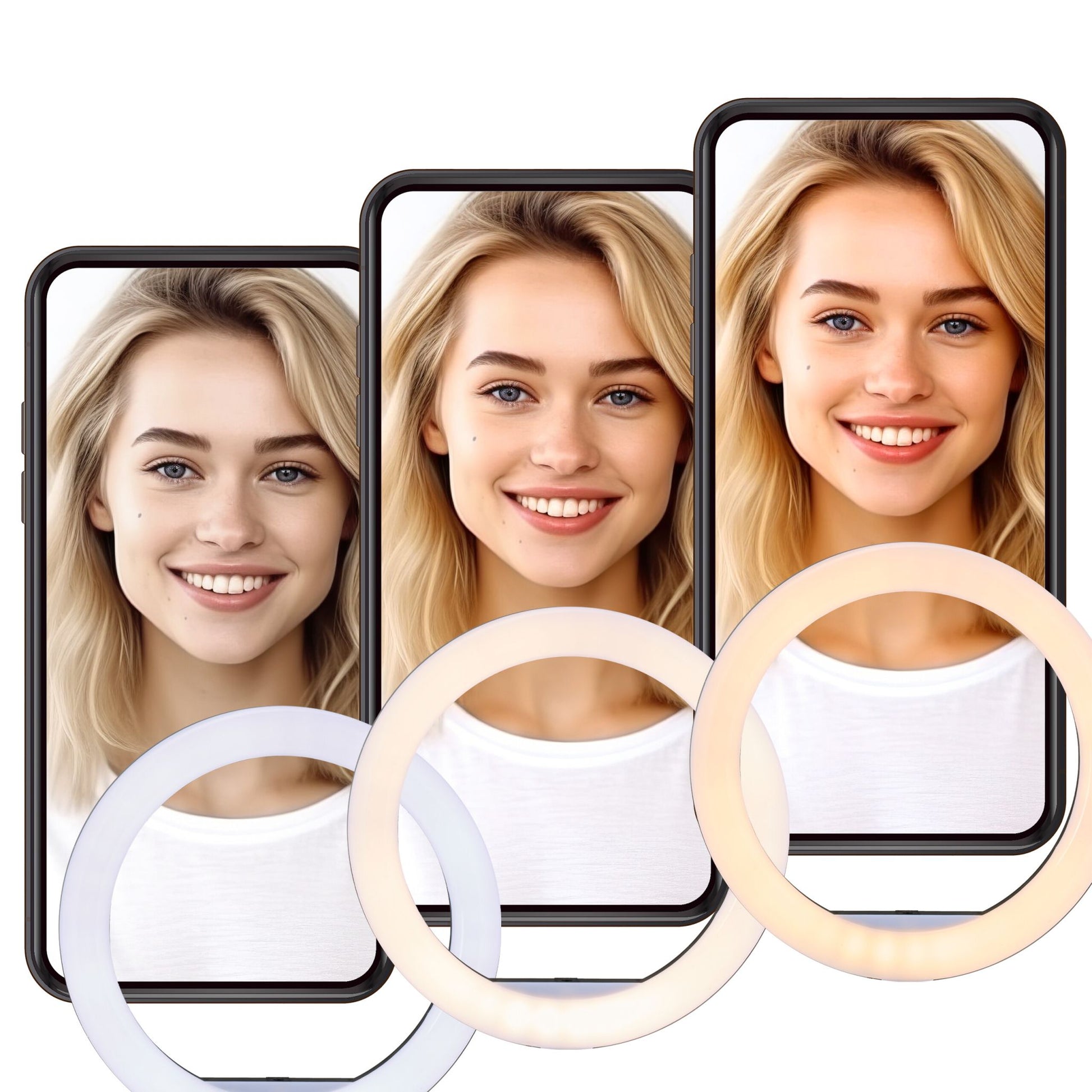 LED Ringlicht mit Stativ Weiss-Schwarz von Relaxdays