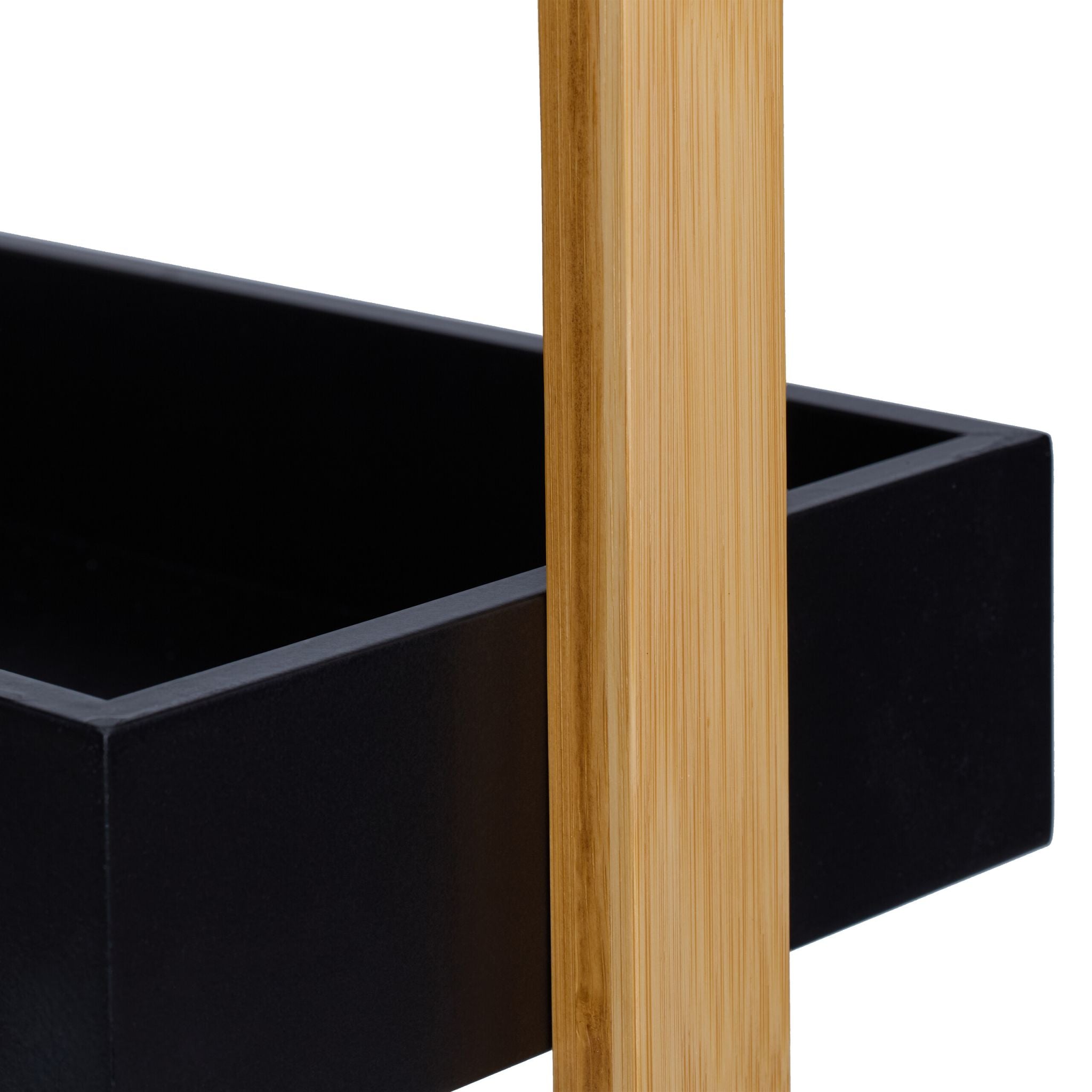 Badregal Bambus 4 Ablagen Hellbraun-Schwarz von Relaxdays