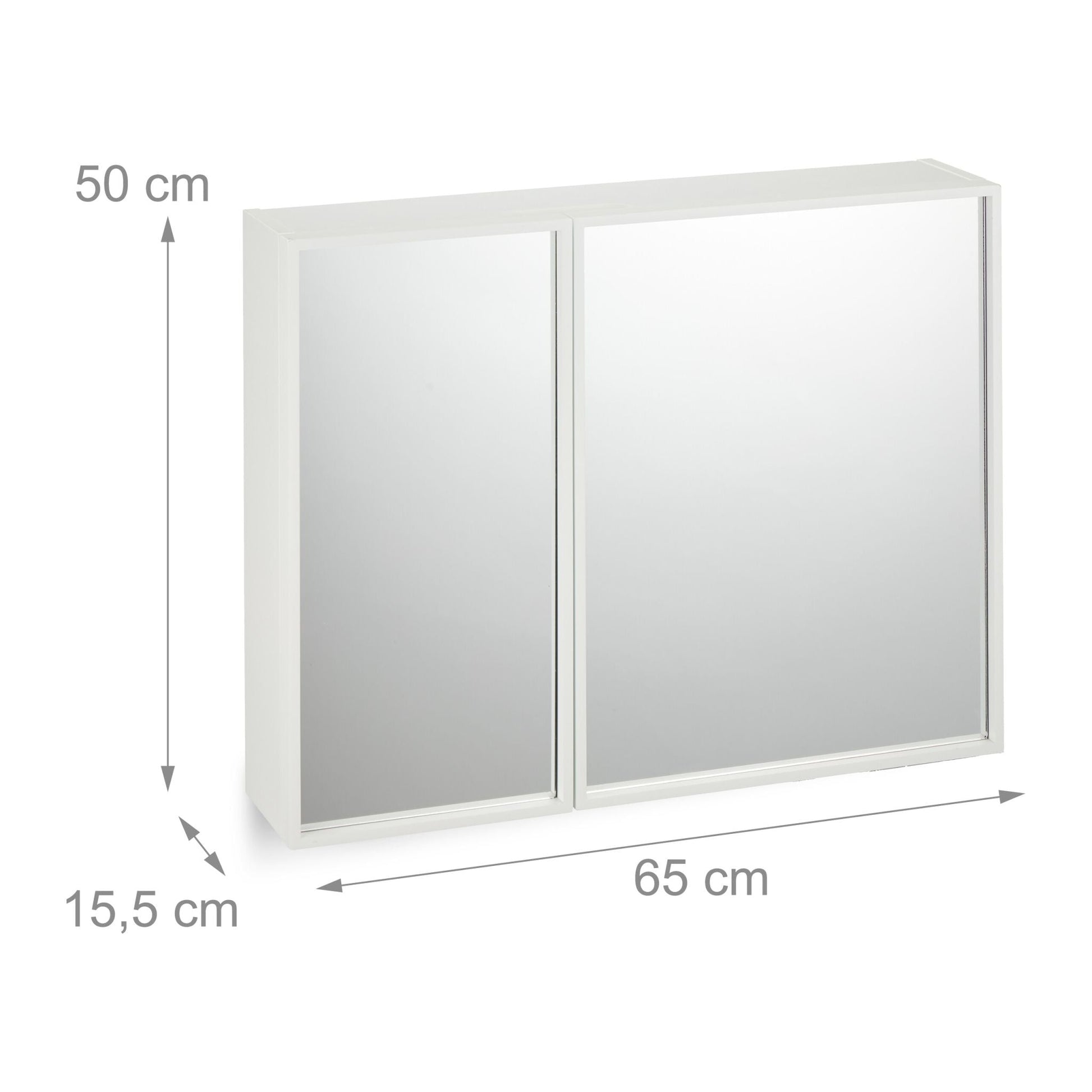 Spiegelschrank 2-türig Weiss-Silber von Relaxdays