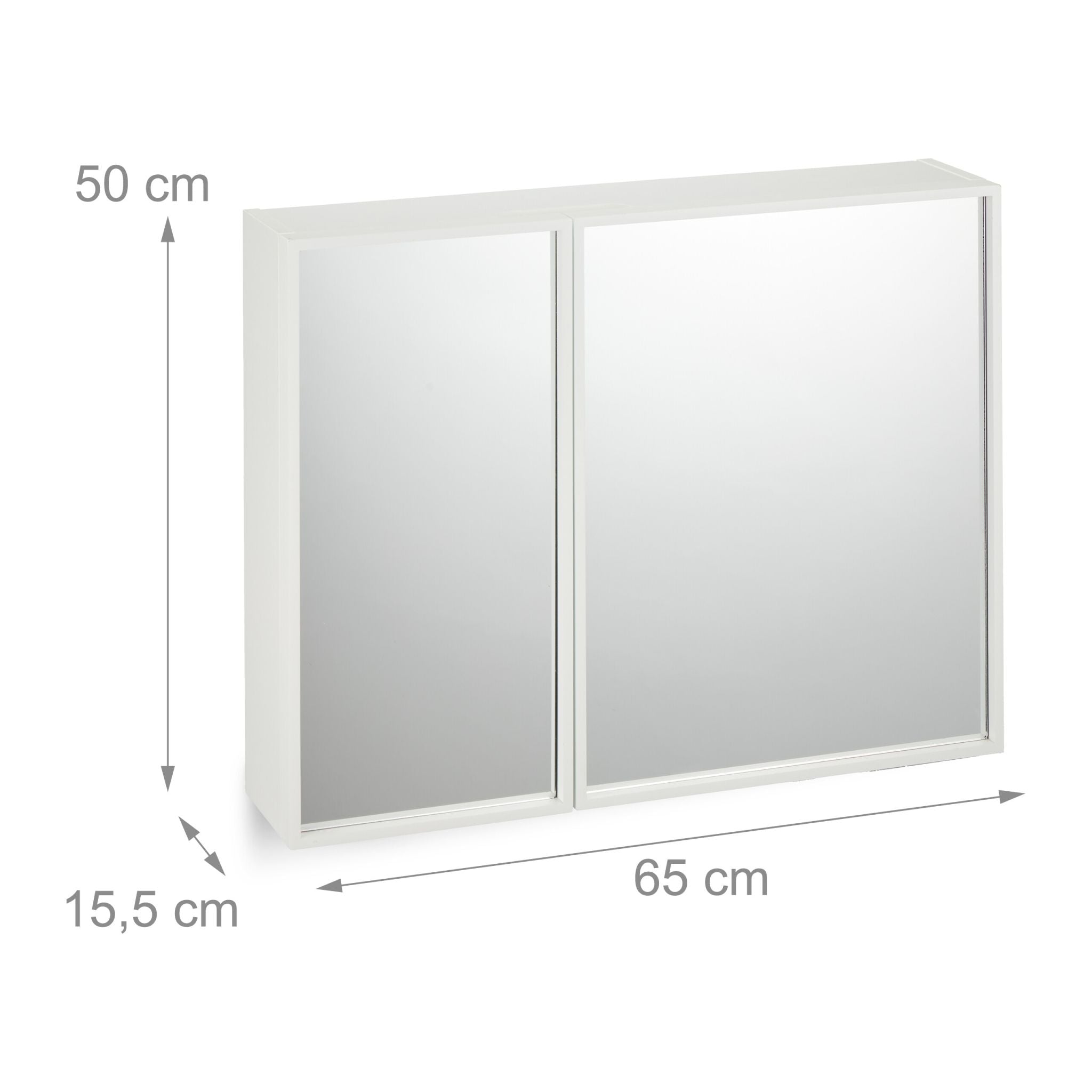 Spiegelschrank 2-türig Weiss-Silber von Relaxdays