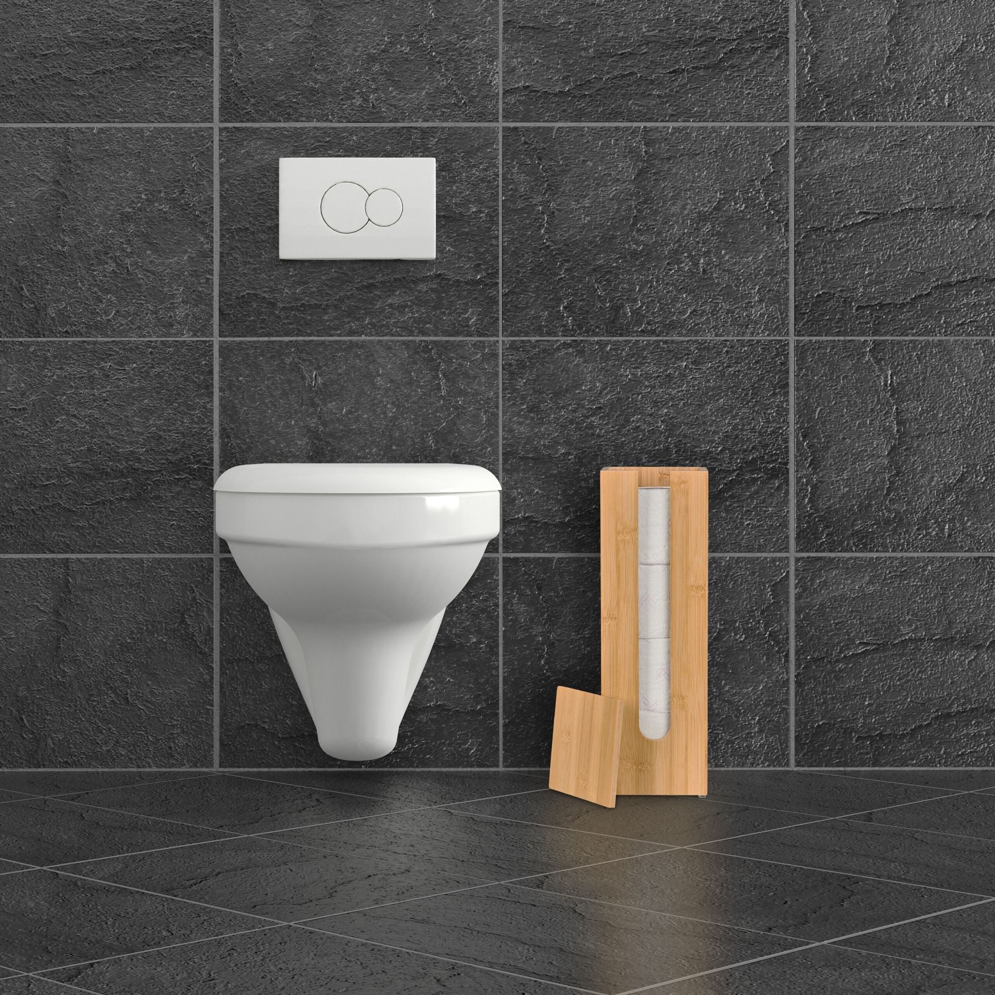 Toilettenpapier Aufbewahrung Bambus Hellbraun von Relaxdays