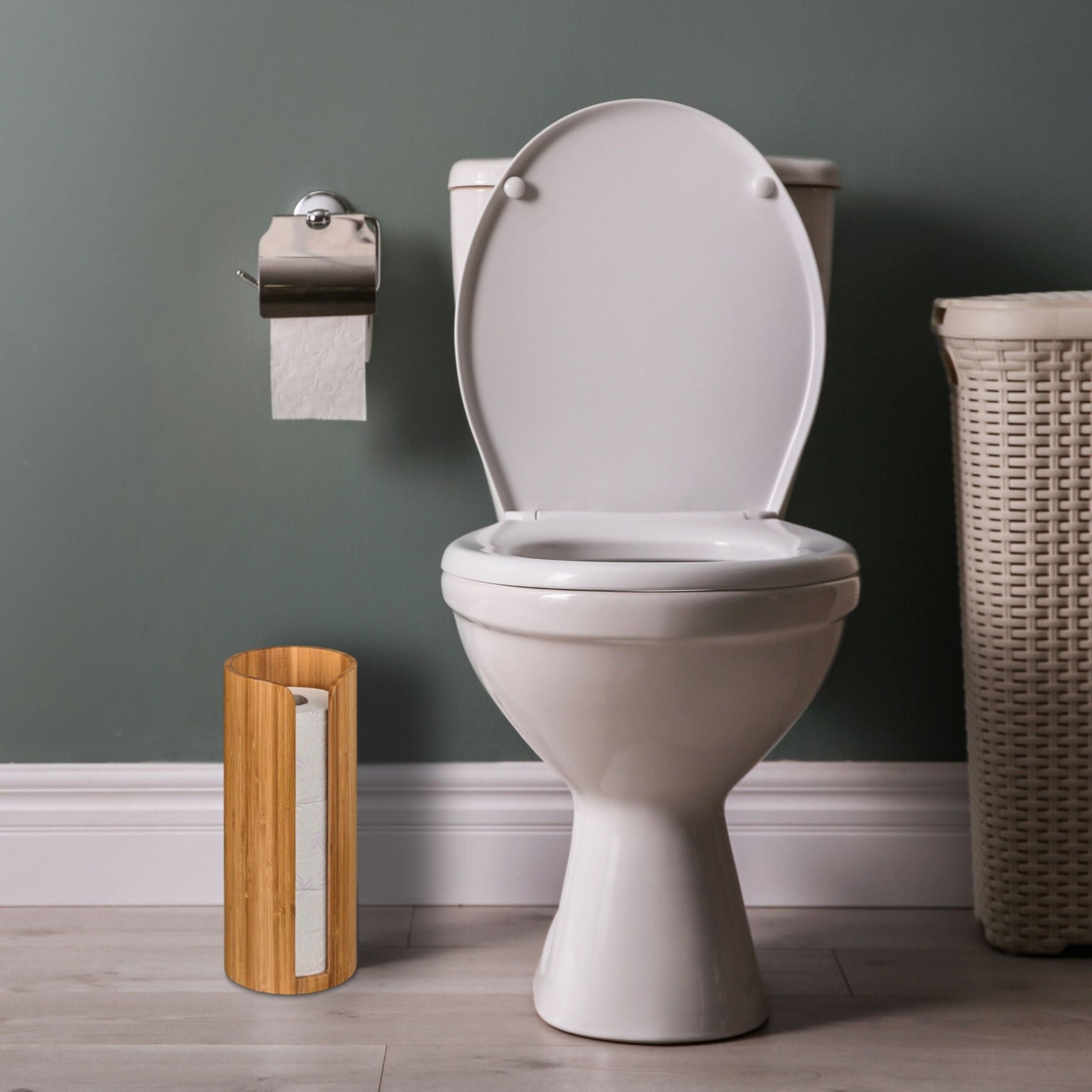Toilettenpapier Aufbewahrung Bambus Hellbraun von Relaxdays