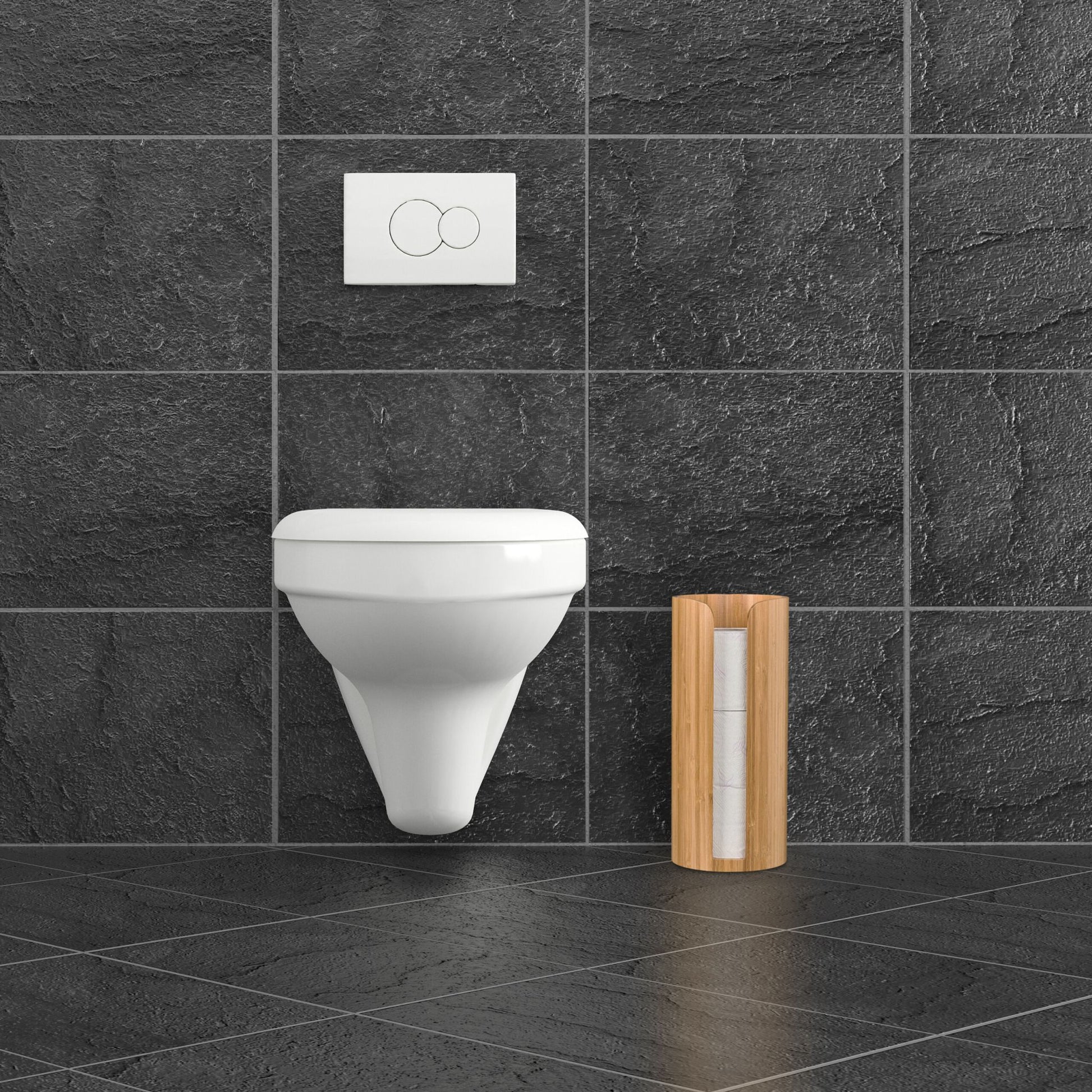 Toilettenpapier Aufbewahrung Bambus Hellbraun von Relaxdays