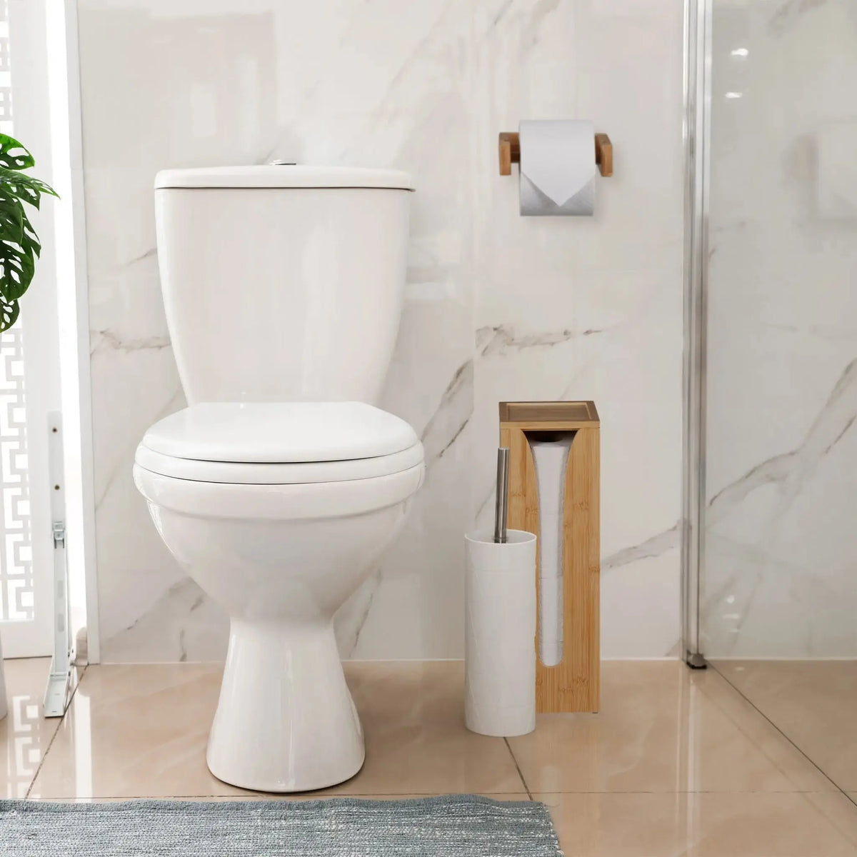 Toilettenpapierhalter-Set 2-tlg. Hellbraun von Relaxdays