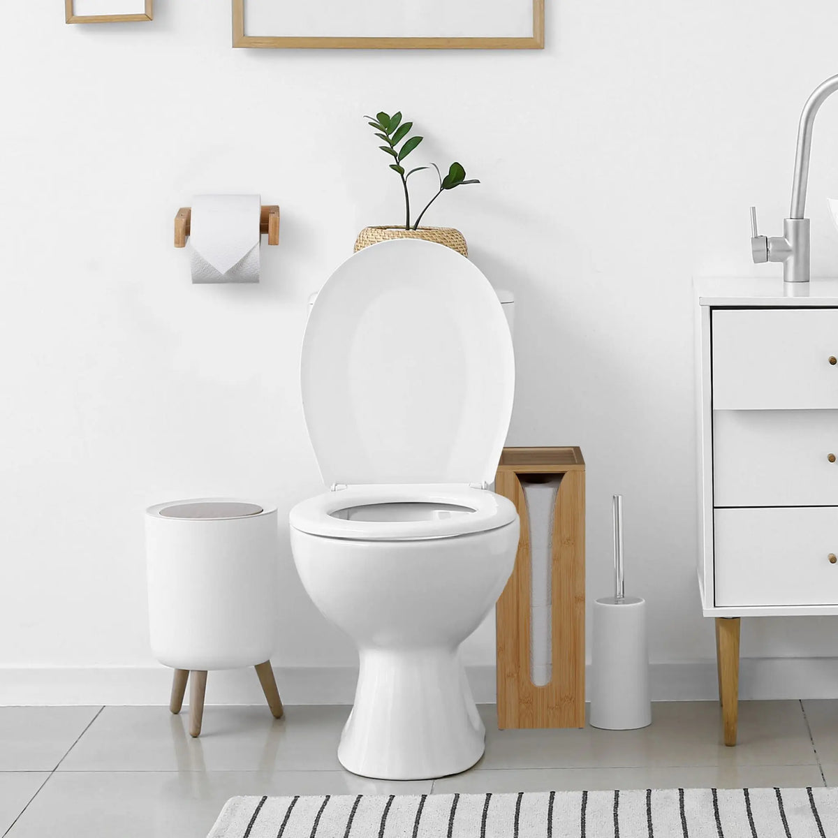 Toilettenpapierhalter-Set 2-tlg. Hellbraun von Relaxdays