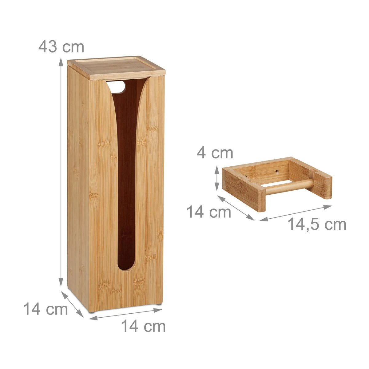 Toilettenpapierhalter-Set 2-tlg. Hellbraun von Relaxdays