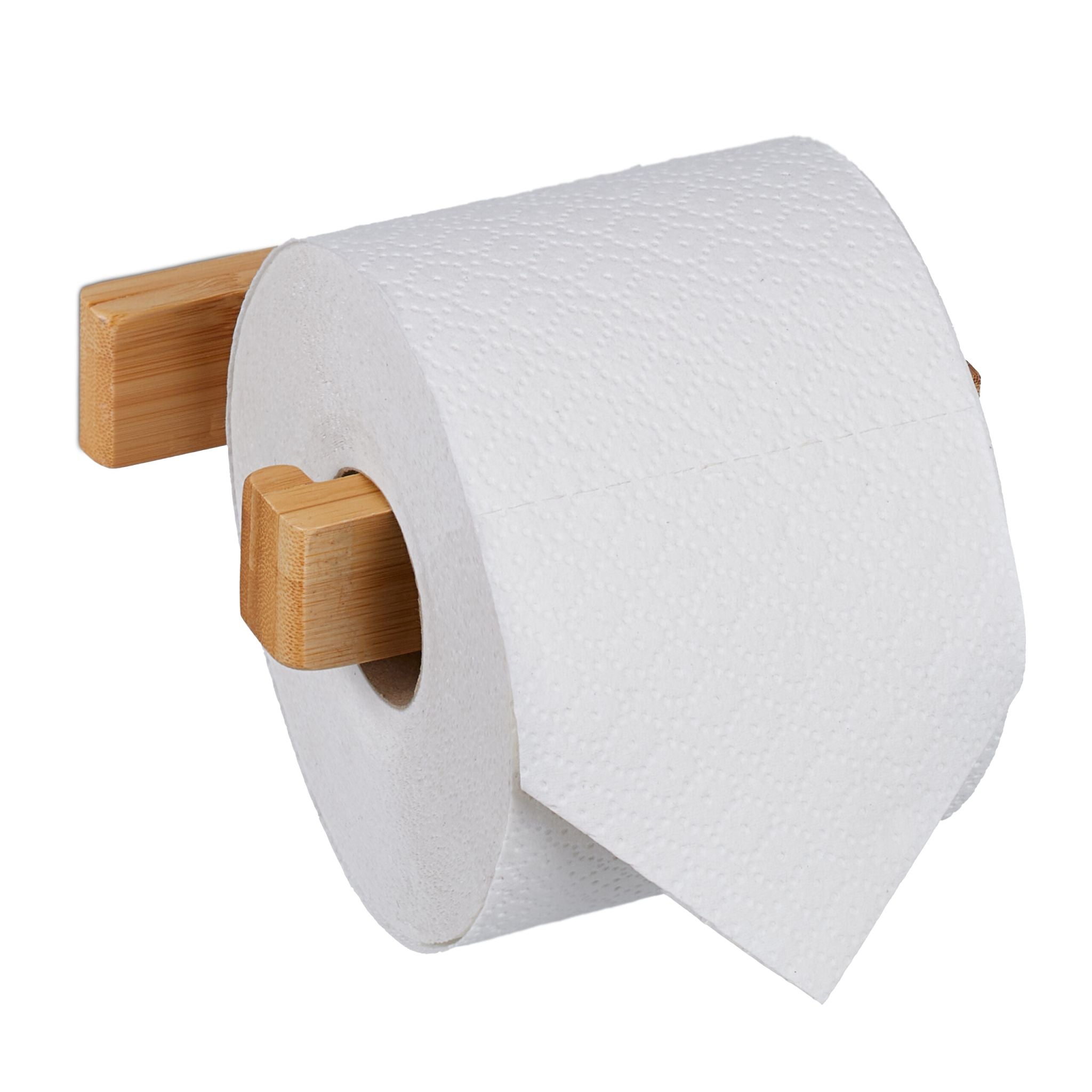 Toilettenpapierhalter Bambus Hellbraun von Relaxdays