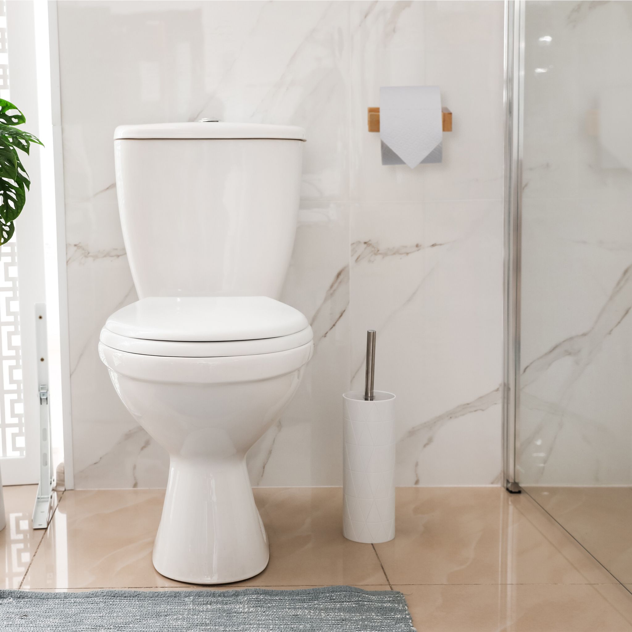 Toilettenpapierhalter Bambus Hellbraun von Relaxdays