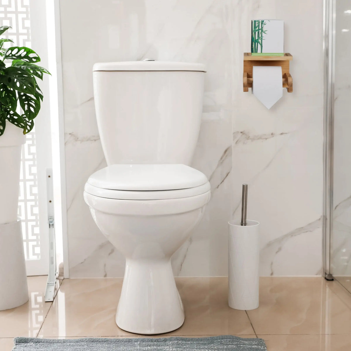 Bambus Toilettenpapierhalter mit Ablage Hellbraun von Relaxdays