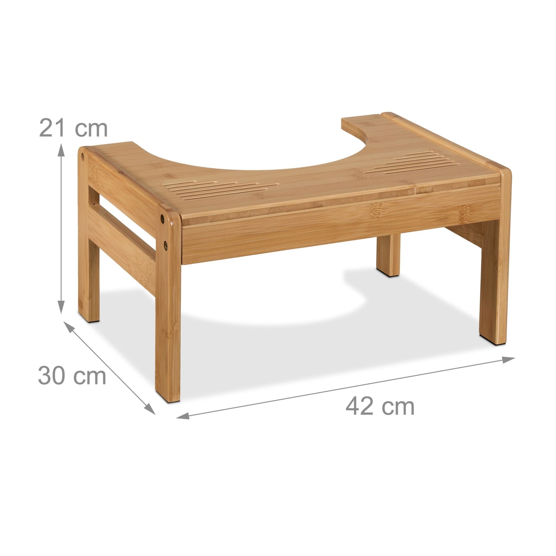 Toilettenhocker Bambus Hellbraun von Relaxdays