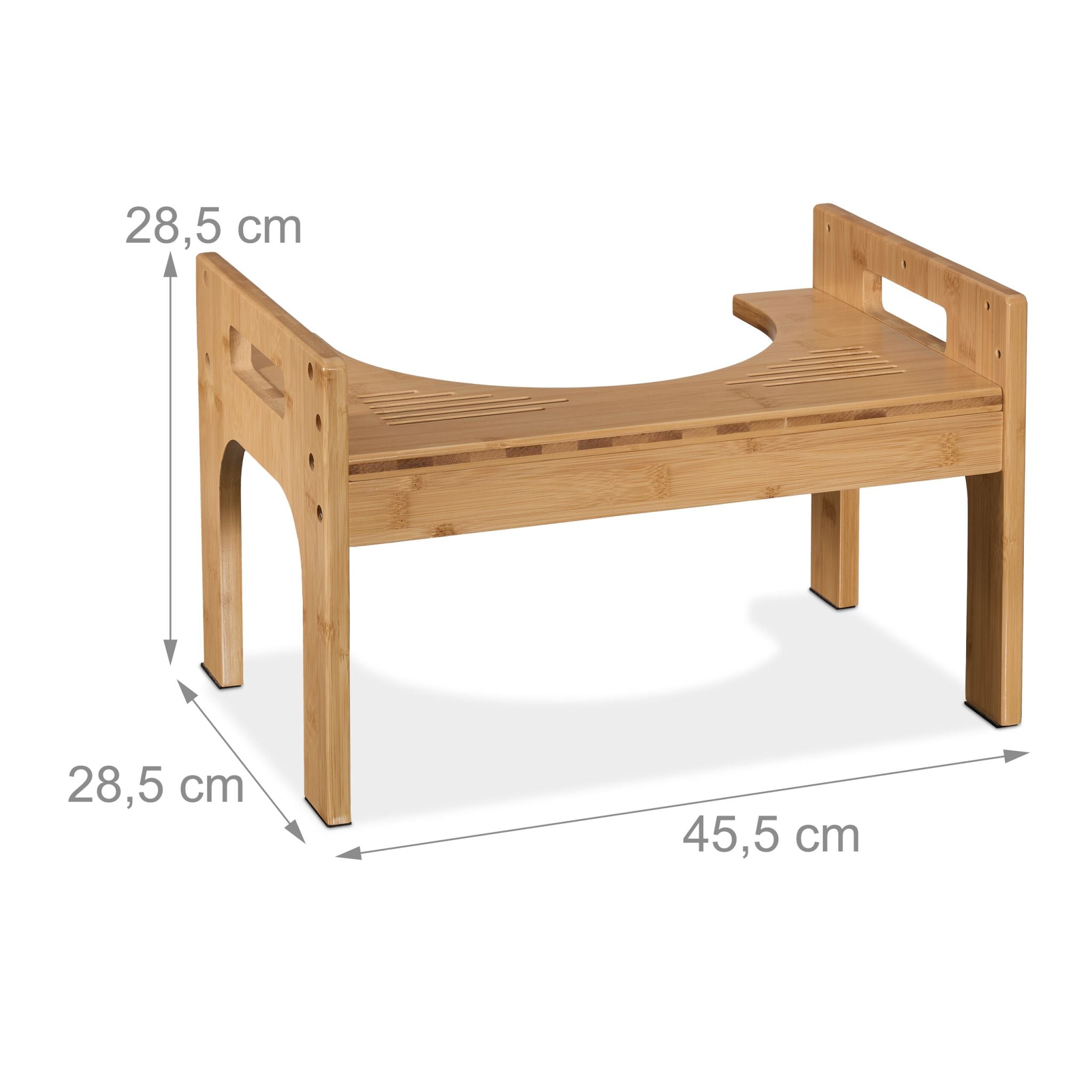Toilettenhocker Bambus Hellbraun von Relaxdays
