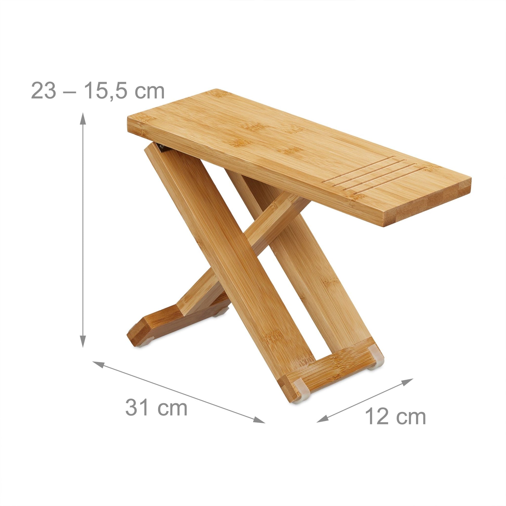 Klappbarer Toilettenhocker 2-teilig Hellbraun von Relaxdays