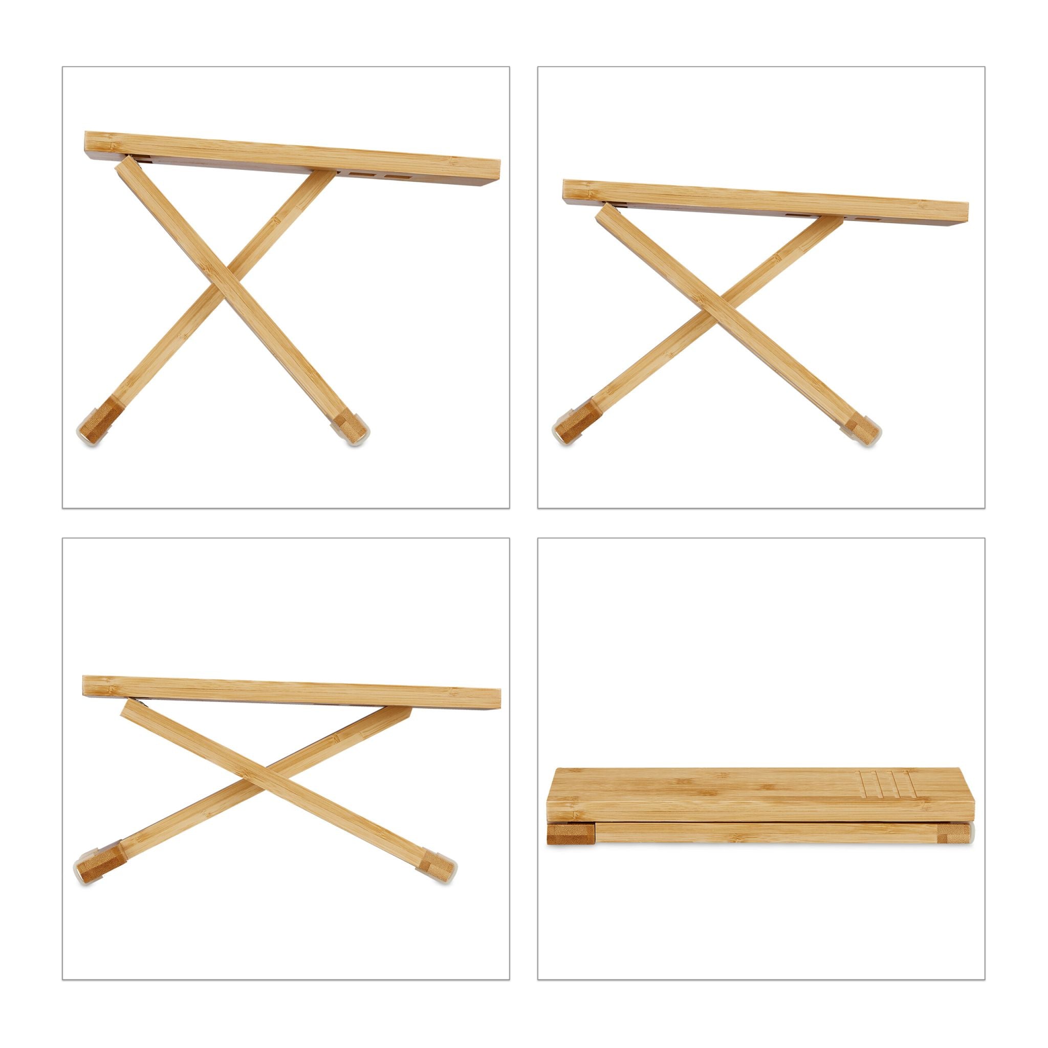 Klappbarer Toilettenhocker 2-teilig Hellbraun von Relaxdays