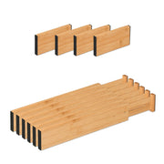 Schubladentrenner Bambus 10er-Set Hellbraun-Schwarz von Relaxdays
