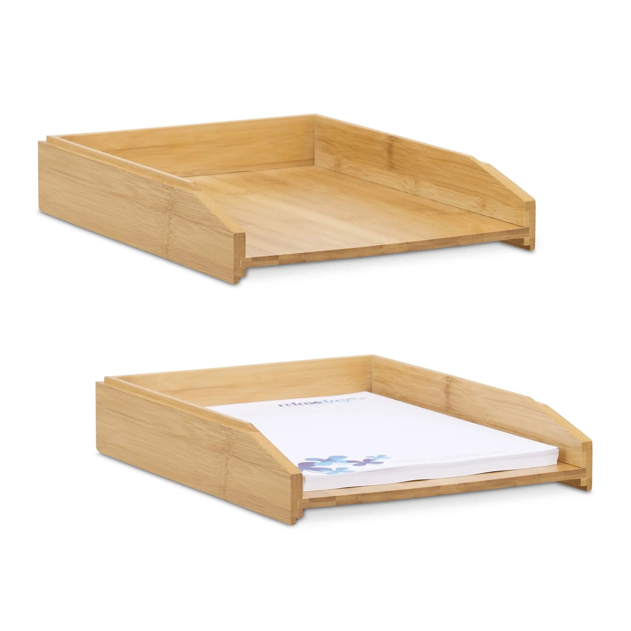 Stapelbare Briefablage 2er-Set Hellbraun von Relaxdays