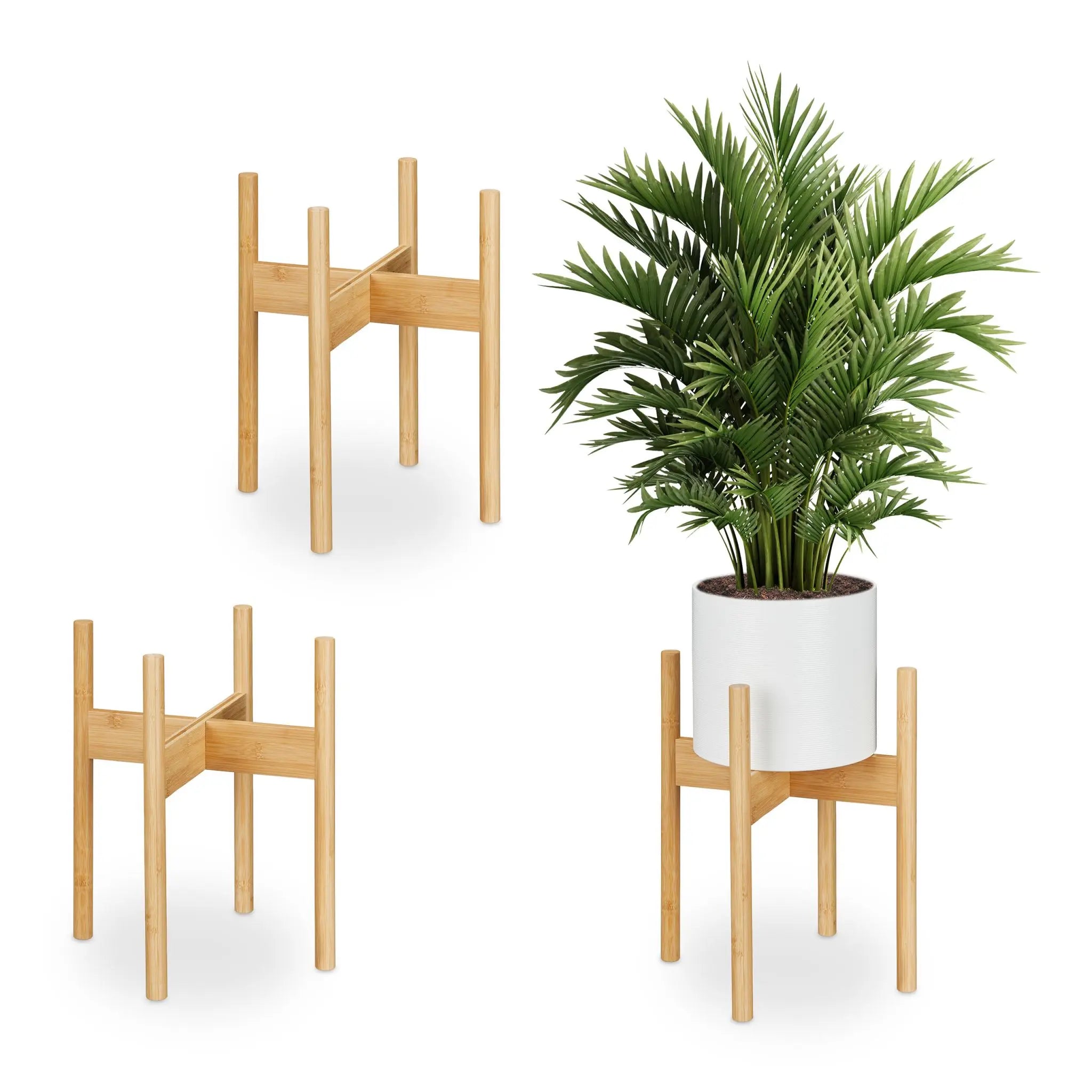Pflanzenständer 3er-Set Hellbraun von Relaxdays