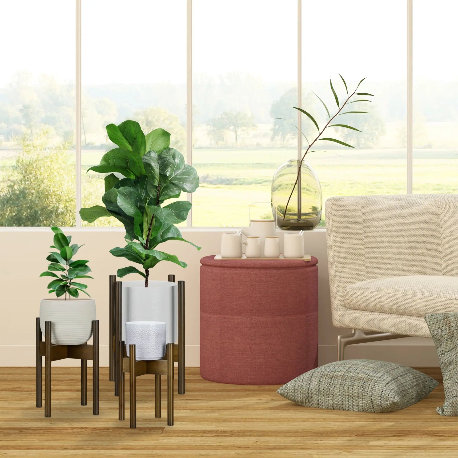 Pflanzenständer 3er-Set Braun von Relaxdays